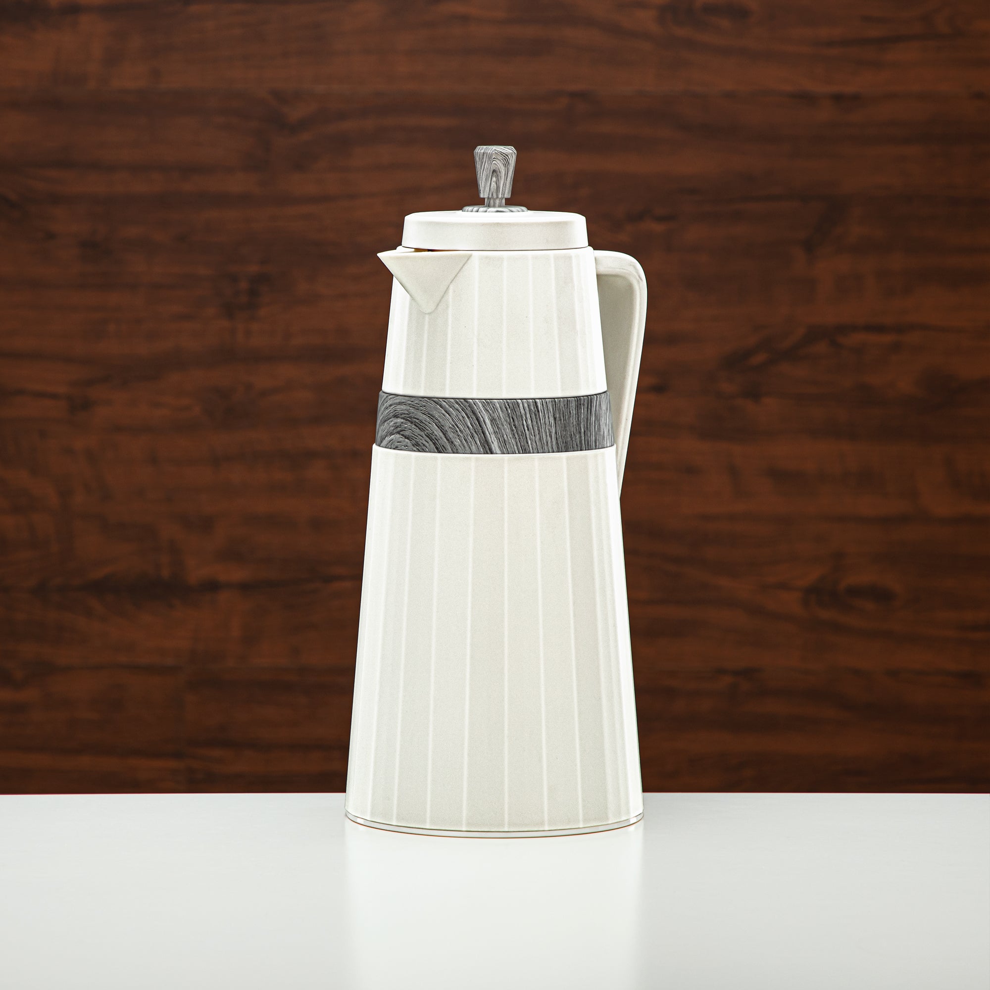 Almarjan 2 Pieces Vacuum Flask Set Ivory & Grey Marble - C77-IGM