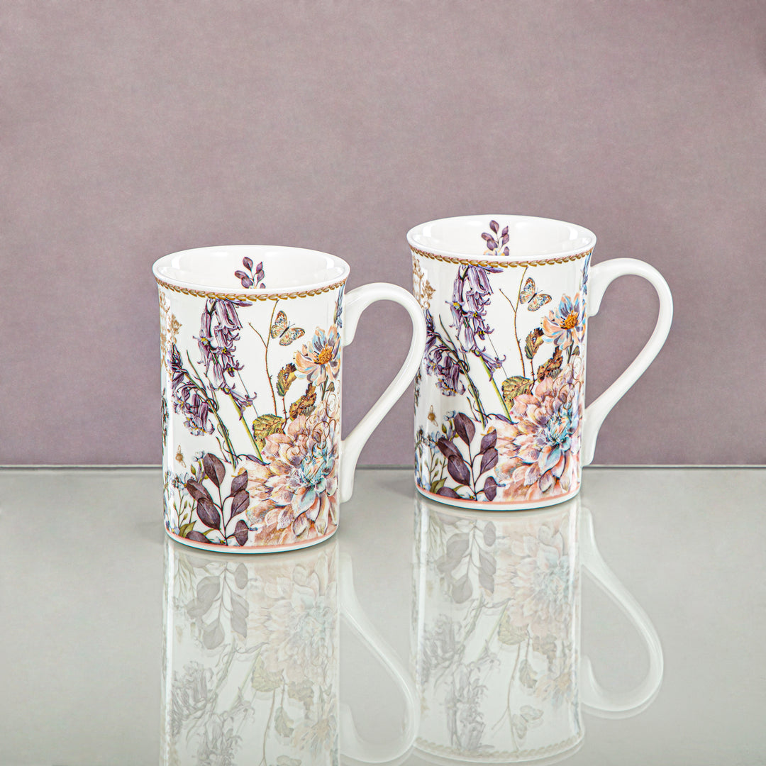 Almarjan 2 Pieces Porcelain Coffee Mug Set - D480 R2056T/N