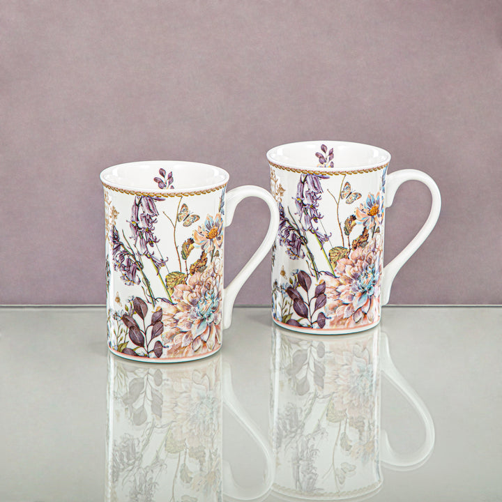 Almarjan 2 Pieces Porcelain Coffee Mug Set - D480 R2056T/N