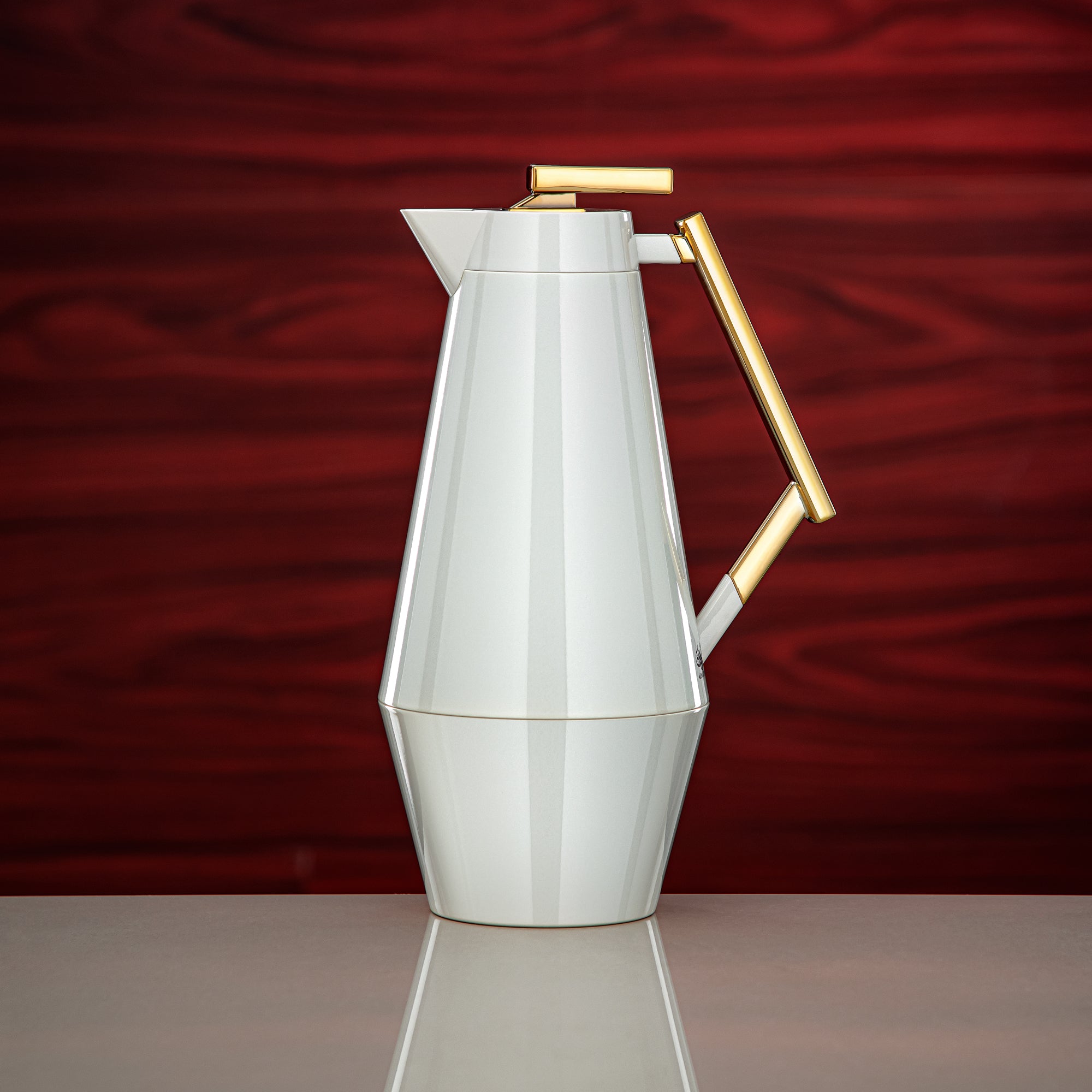 المرجان طقم ترامس 0.7L و1L أبيض لؤلؤي وذهبي