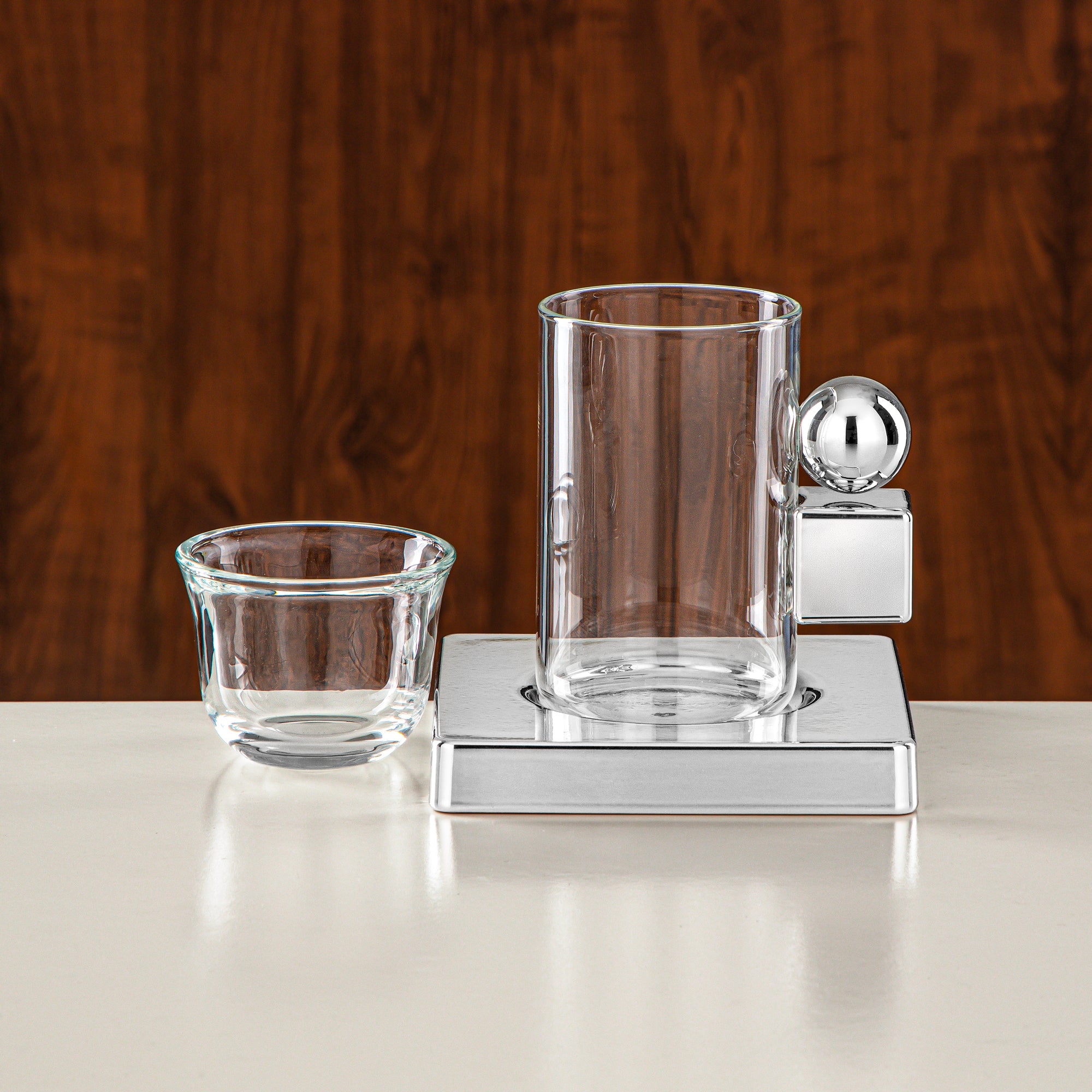 طقم شاي المرجان، ١٨ قطعة، فضي