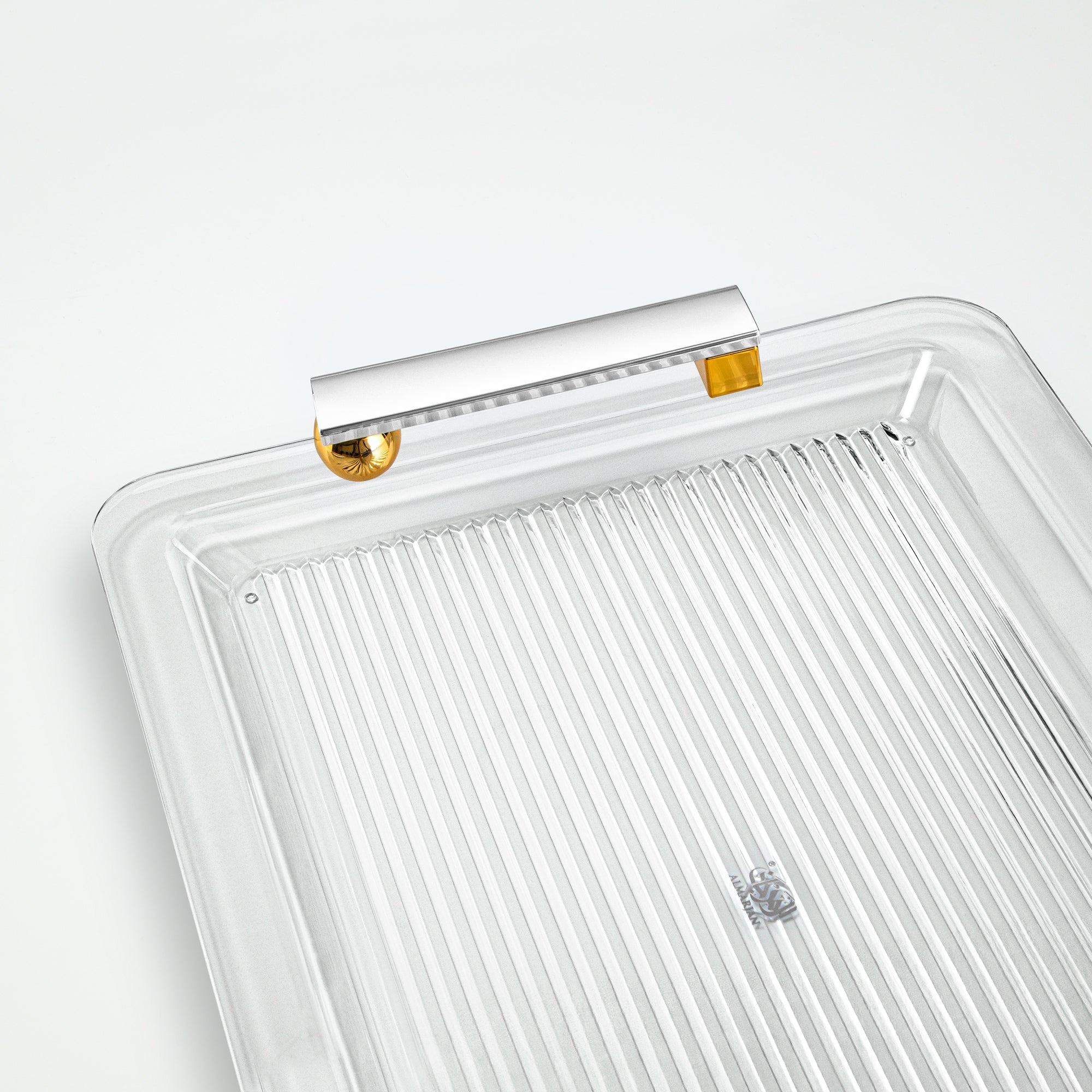 صينية تقديم المرجان 50 سم فضية وذهبية