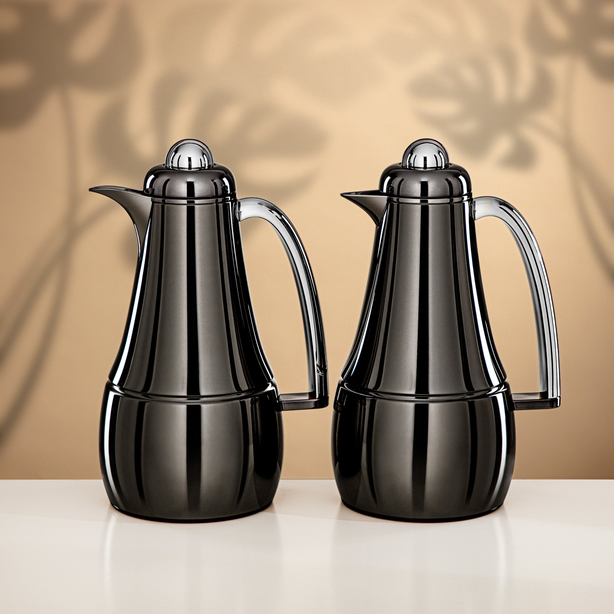 Almarjan Vacuum Flask Set 1L + 1L Gun Black & Silver