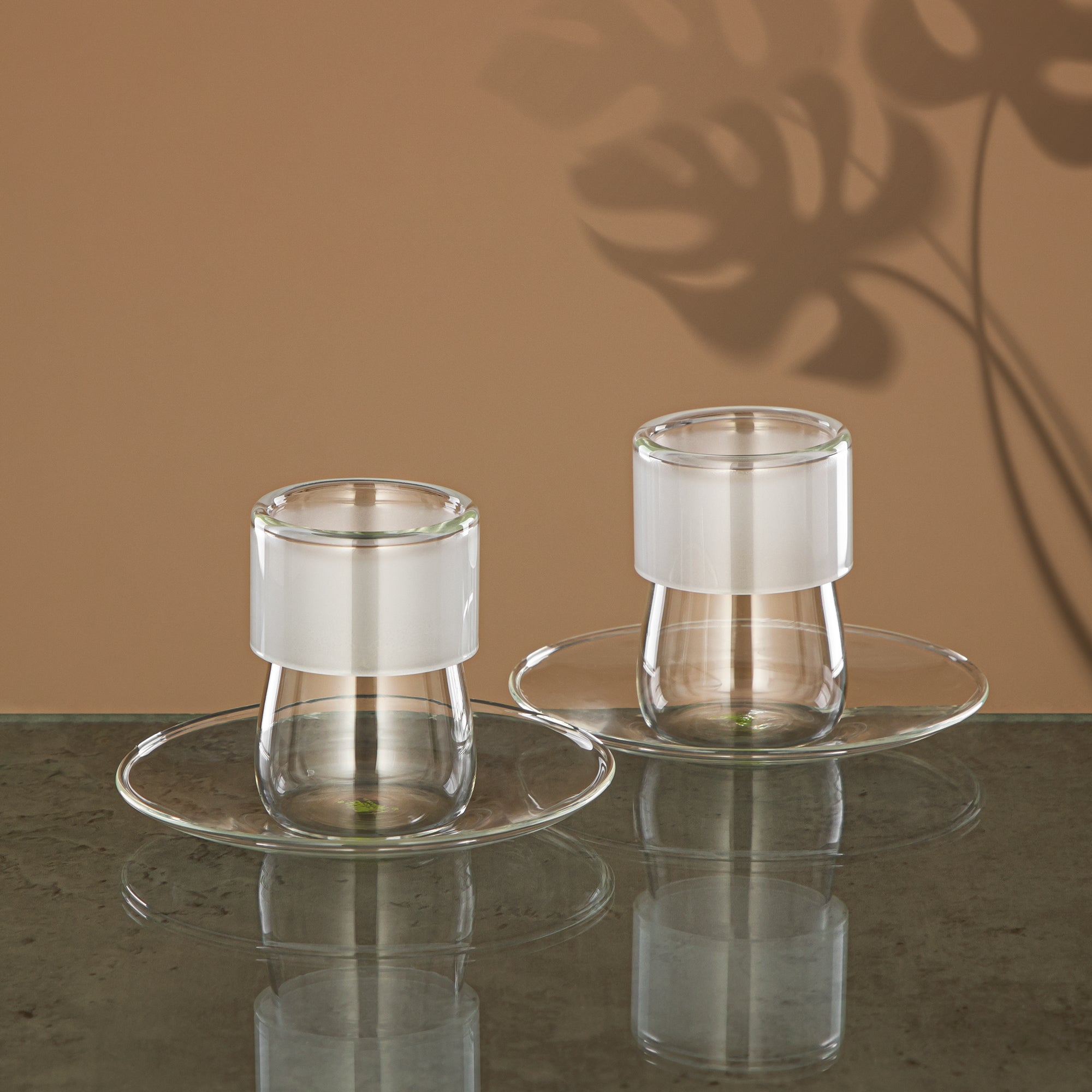 Almarjan Tea Set 6 Pieces, Borosilicate Glass, Clear & Frost (GLS0010142) - Modern Serveware