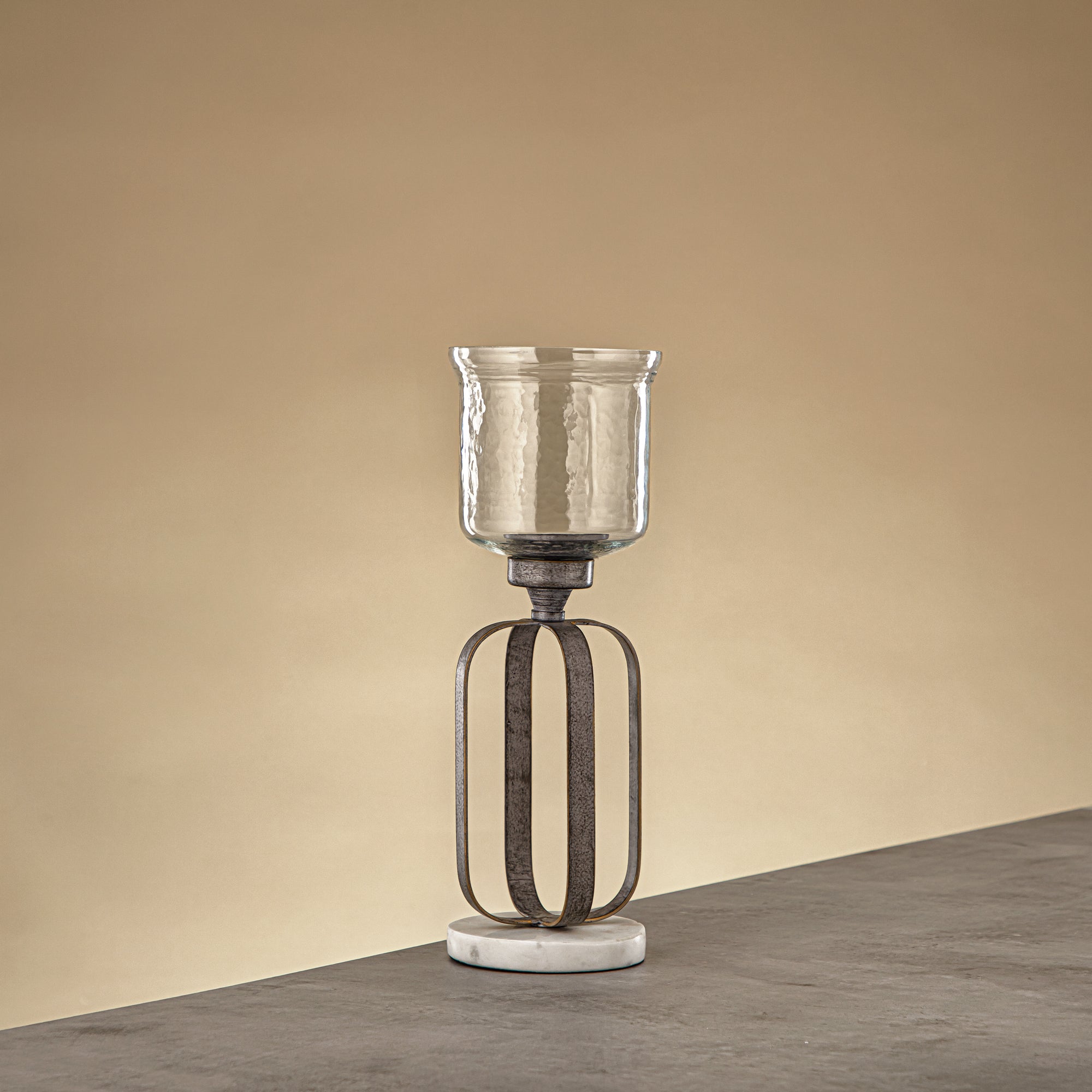 حامل شموع المرجان 32 سم فضي