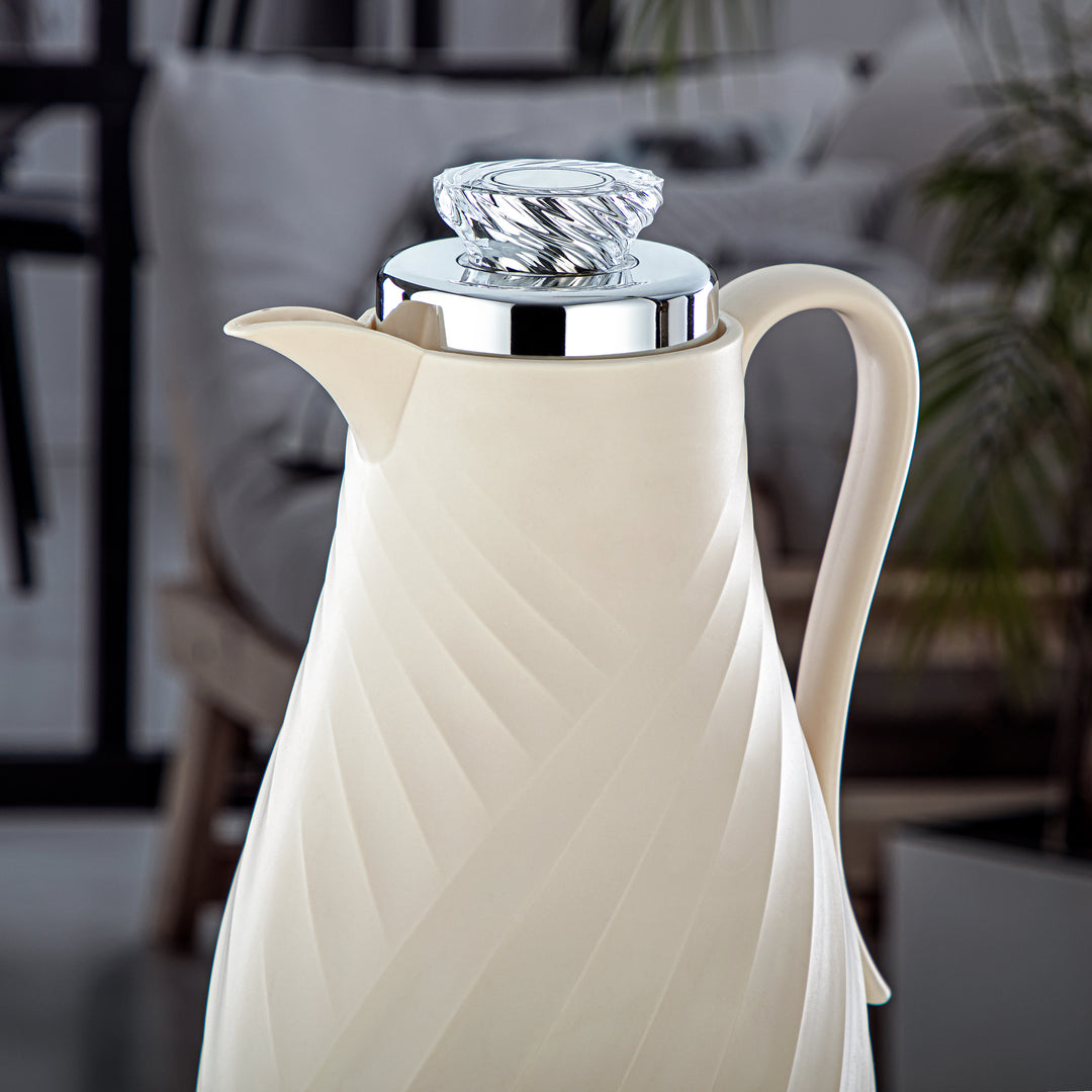 Almarjan 2 Pieces Vacuum Flask Set Ivory & Silver - GT109-070/100 IV/C