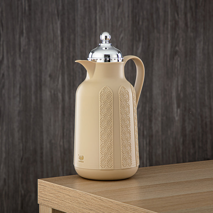 Almarjan 2 Pieces Vacuum Flask Set Beige & Silver - GT110-070/100 BG/C