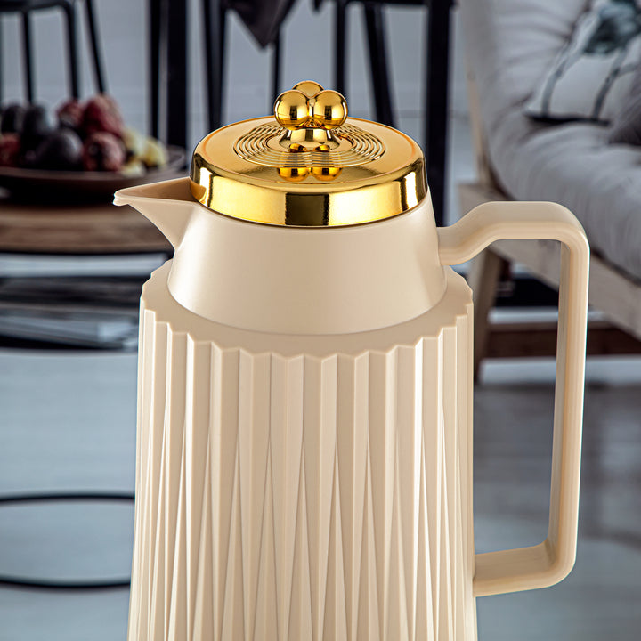 Almarjan 2 Pieces Vacuum Flask Set Beige & Gold - GT111AB-100 BG/G