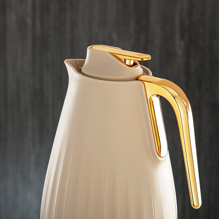 Almarjan 1 Liter Vacuum Flask Beige & Gold - GT114-100 BG/G