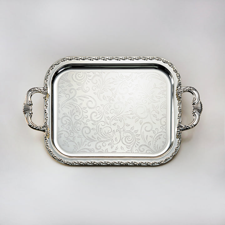 Almarjan 3 Pieces Serving Tray Set Silver - HT2305004