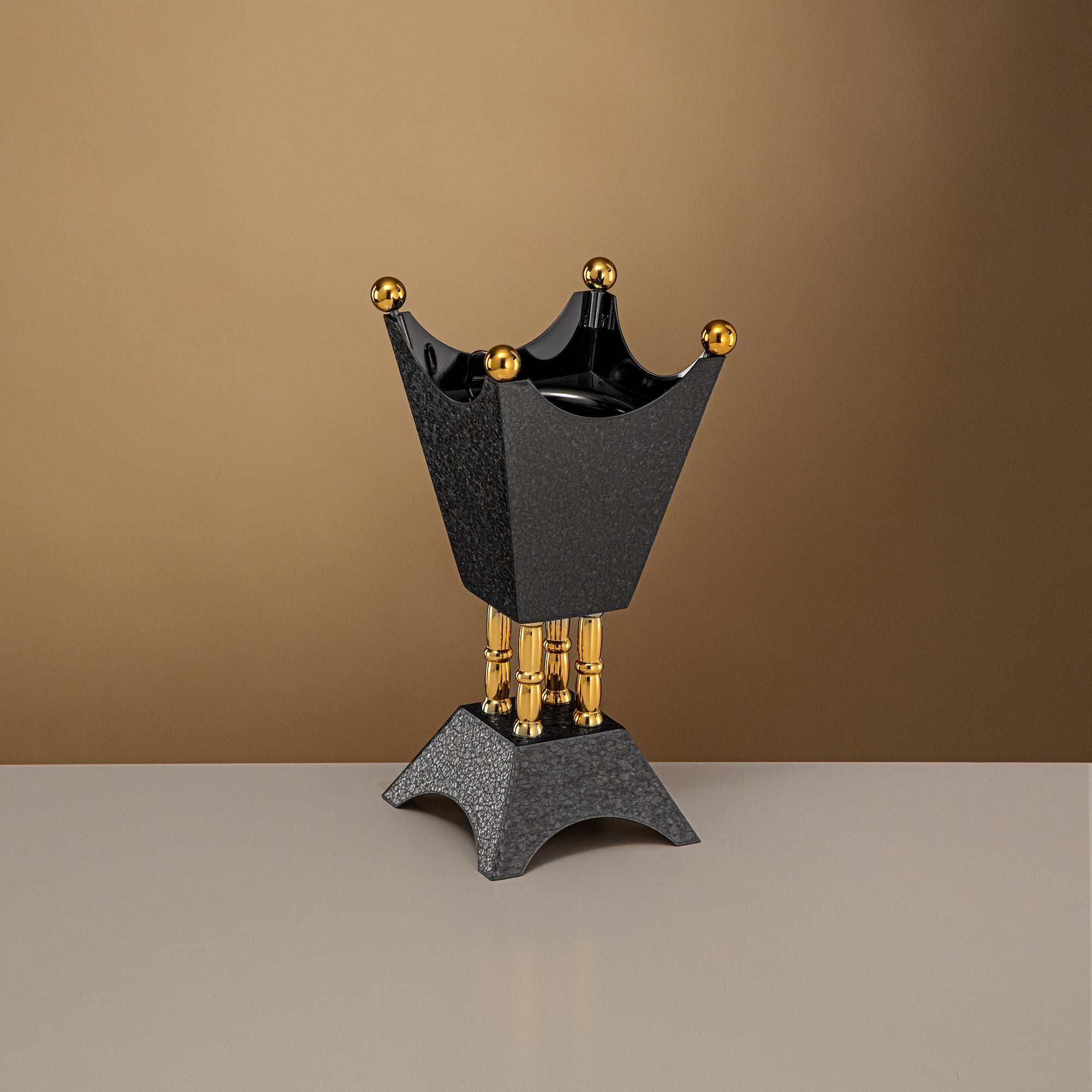 Almarjan Incense Burner Black & Gold 22cm