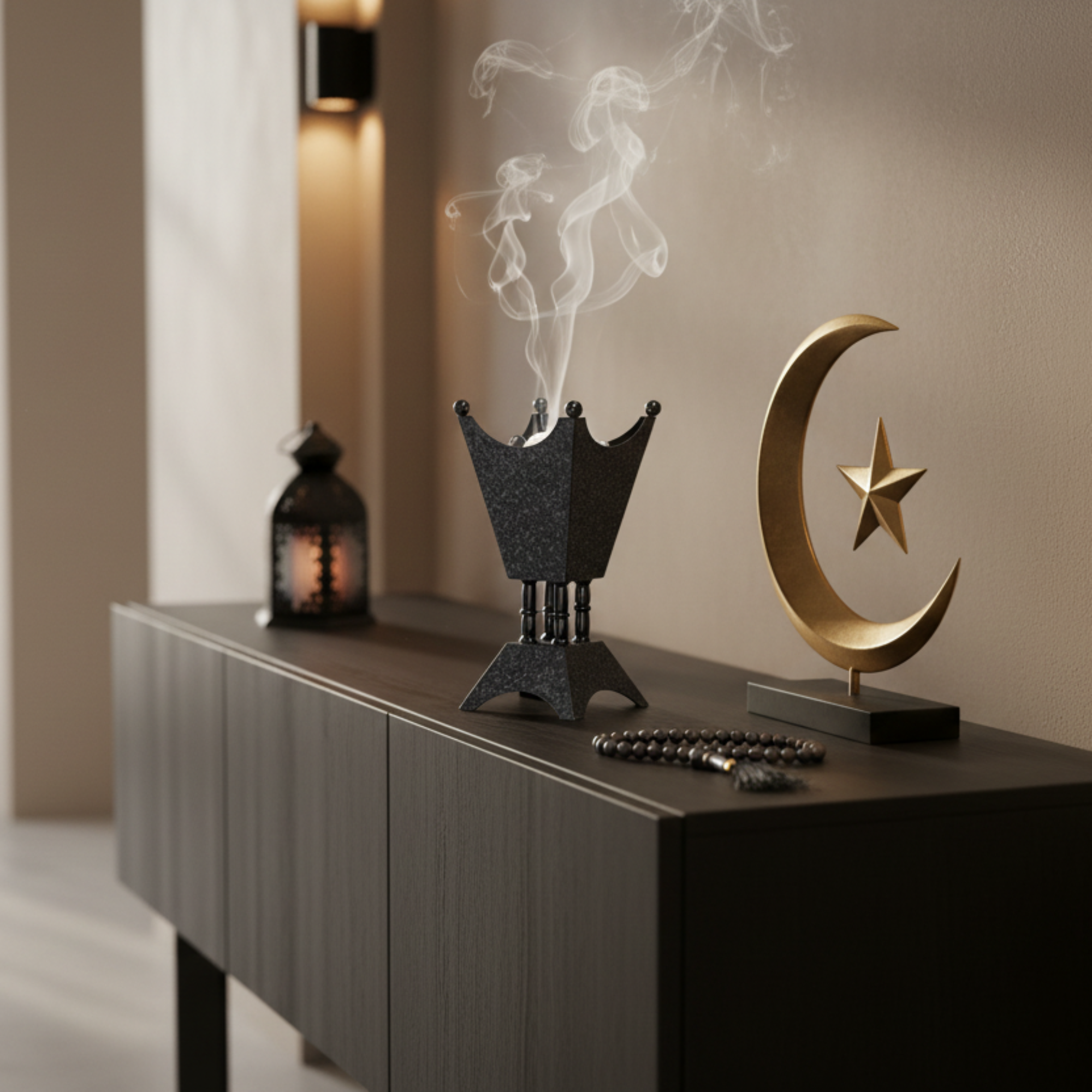 مبخرة المرجان بتصميم متشقق باللون الأسود 25 سم