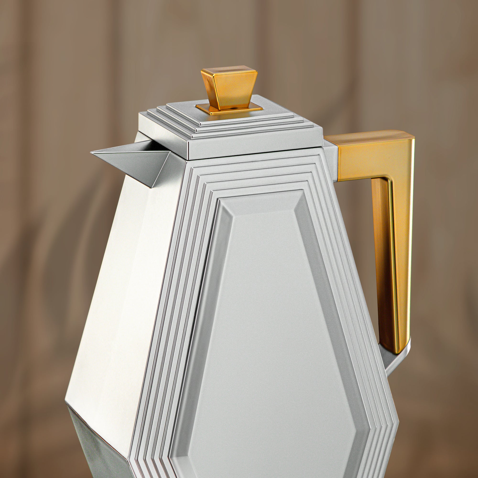 Almarjan Vacuum Flask Set 0.7L + 0.7L Matt Silver & Matt Gold