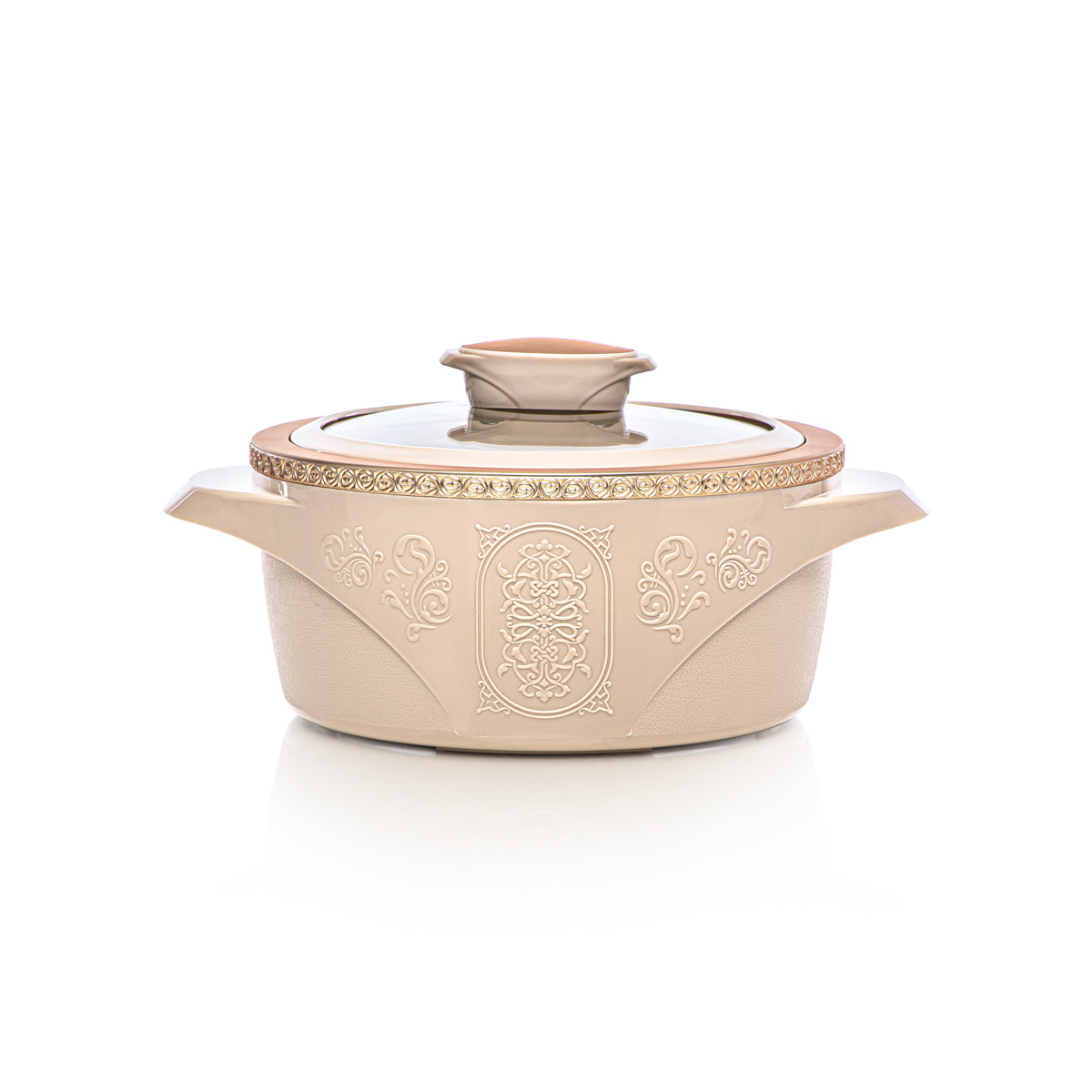 المرجان مجموعة ايزابيلا 3 قطع من البلاستيك Hot Pot باللون البيج والذهبي - PEL2530107