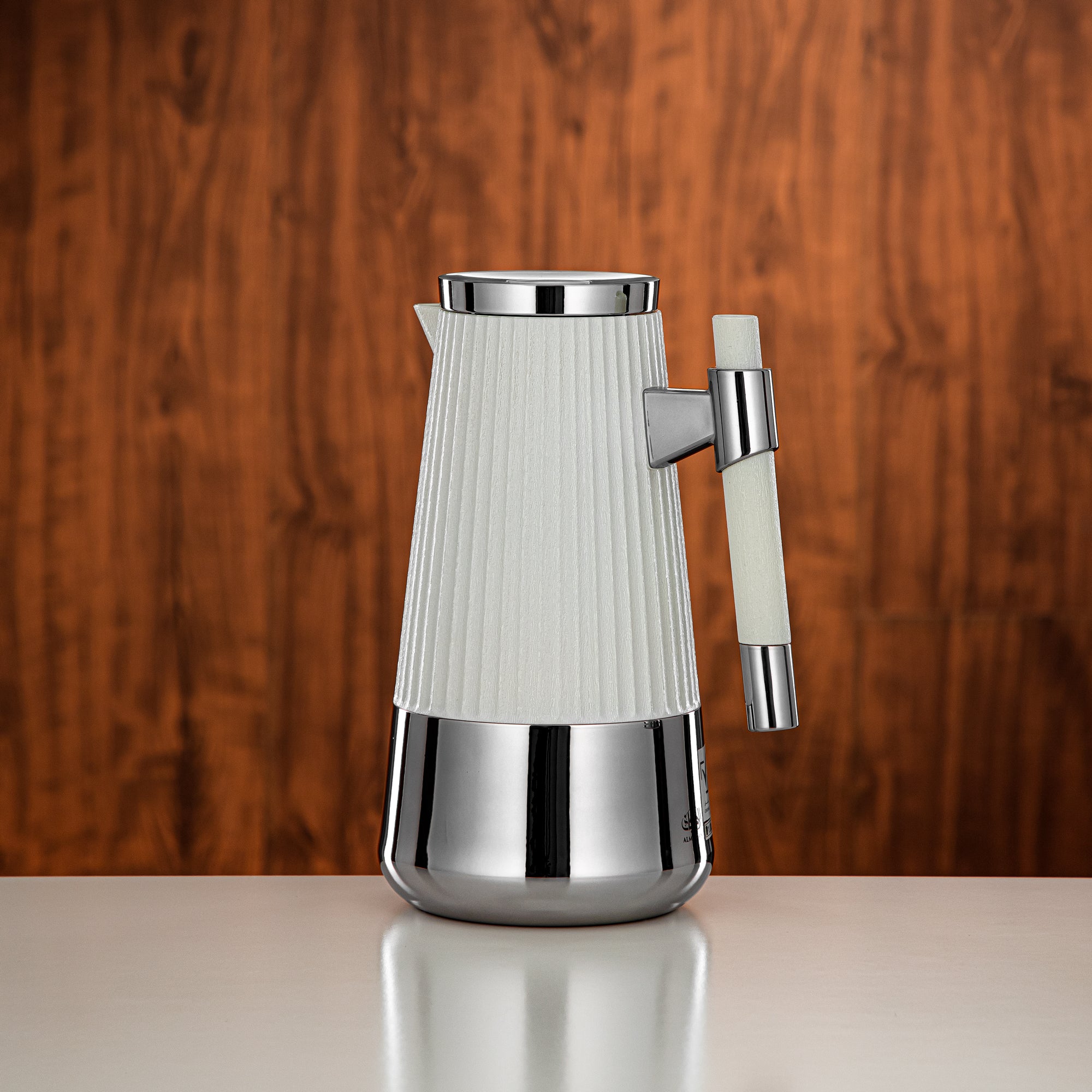 Almarjan Vacuum Flask Set 1L + 1L Pearl White & Silver