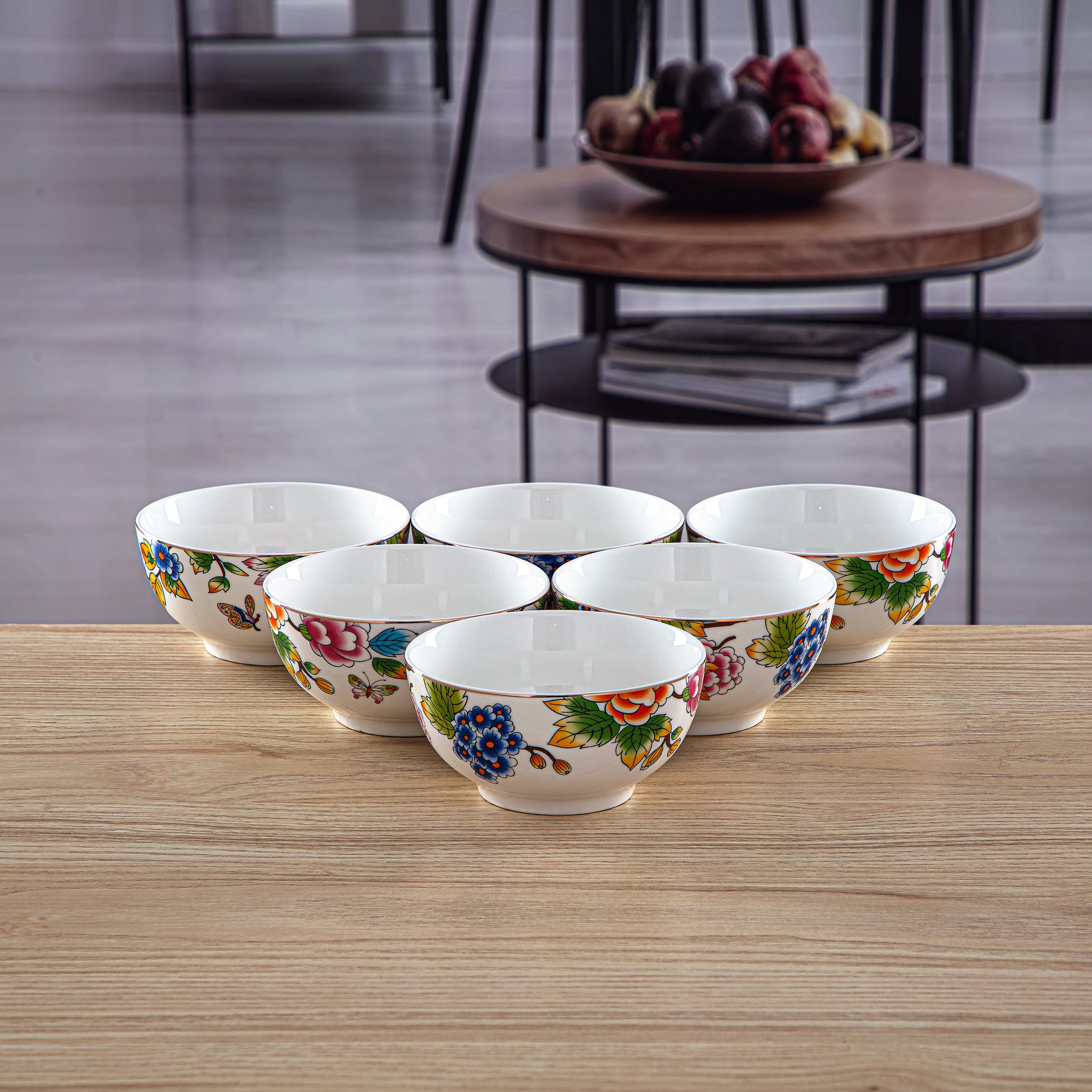 Almarjan 6 Pieces Fonon Collection Porcelain Bowl Set - 2070