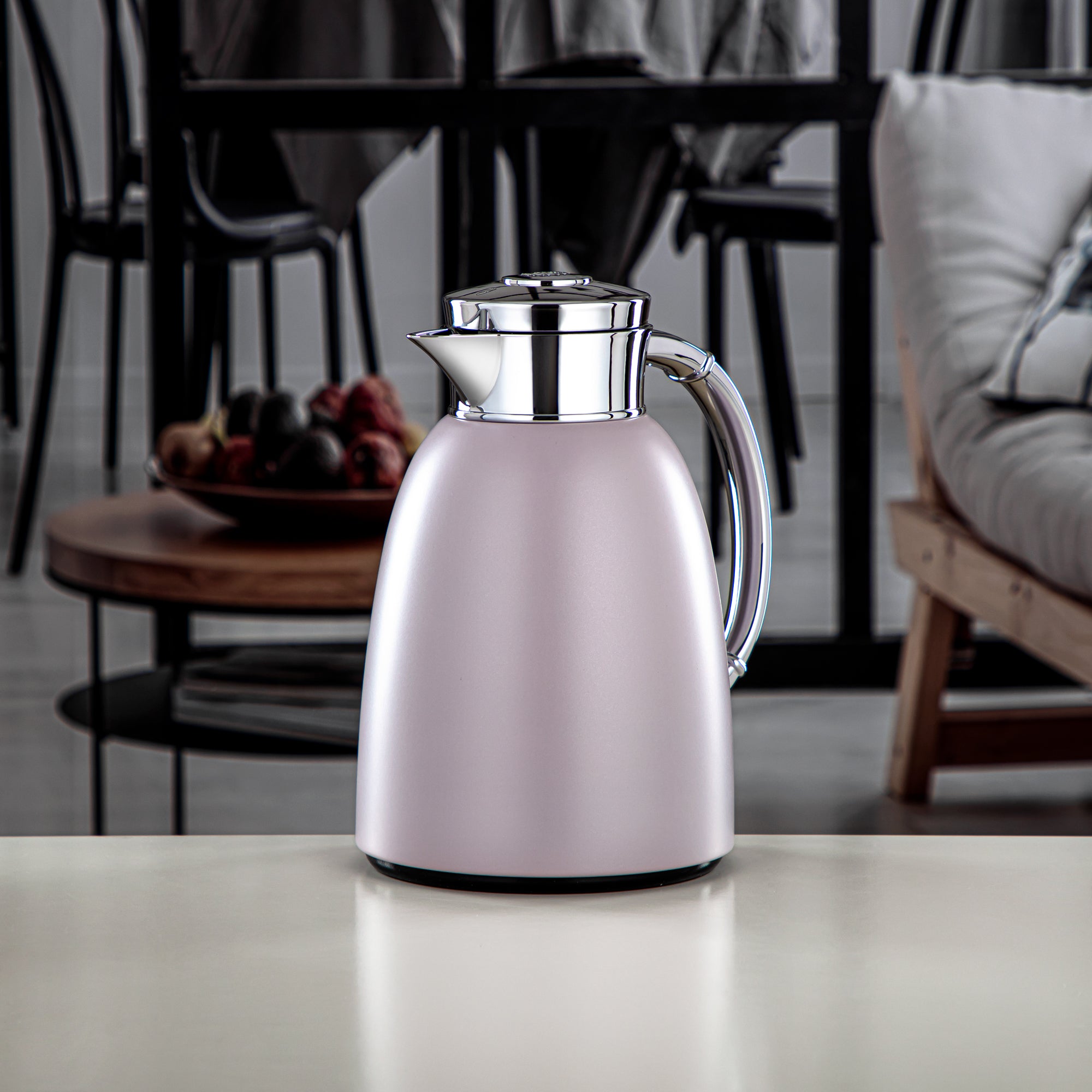 Almarjan Vacuum Flask 1.0L (QVC-1000Q404YZC) - Push Button, Light Purple | Modern Serveware