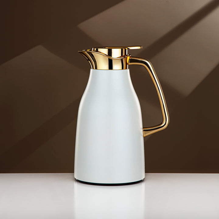 Almarjan 1 Liter Vacuum Flask Matt White & Gold - RGC-1000Q330YZC95