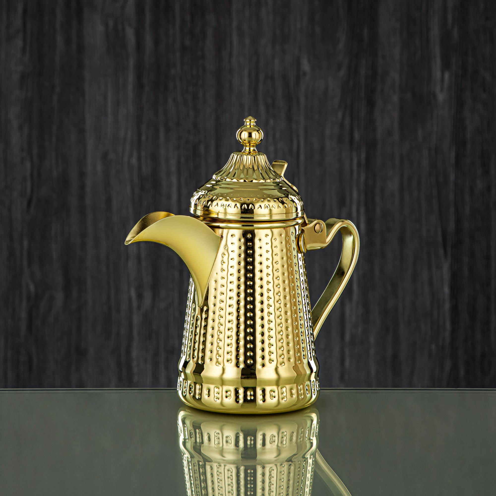 Almarjan 26 Ounce Barari Collection Stainless Steel Coffee Pot Gold - STS0013038