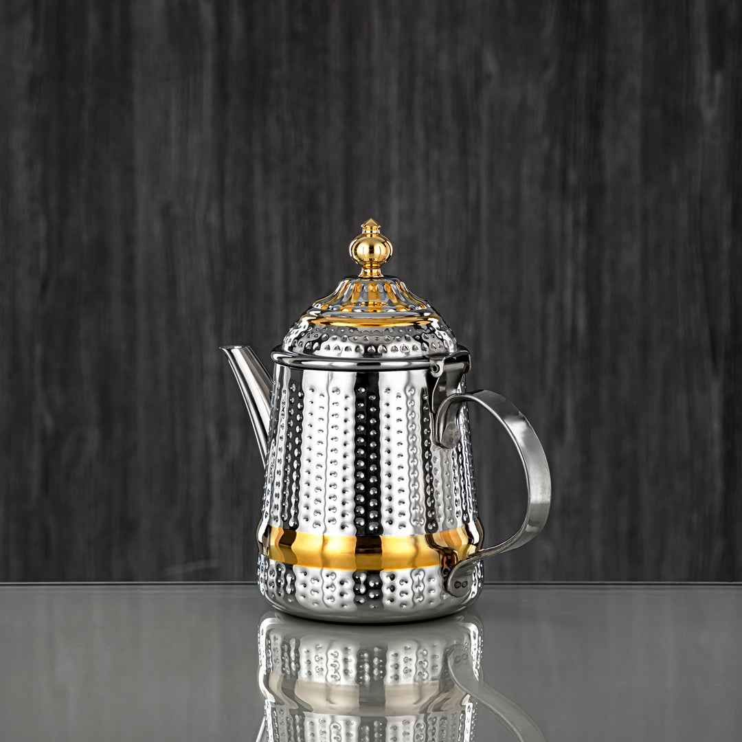 Almarjan 24 Ounce Barari Collection Stainless Steel Teapot Silver & Gold - STS0013056