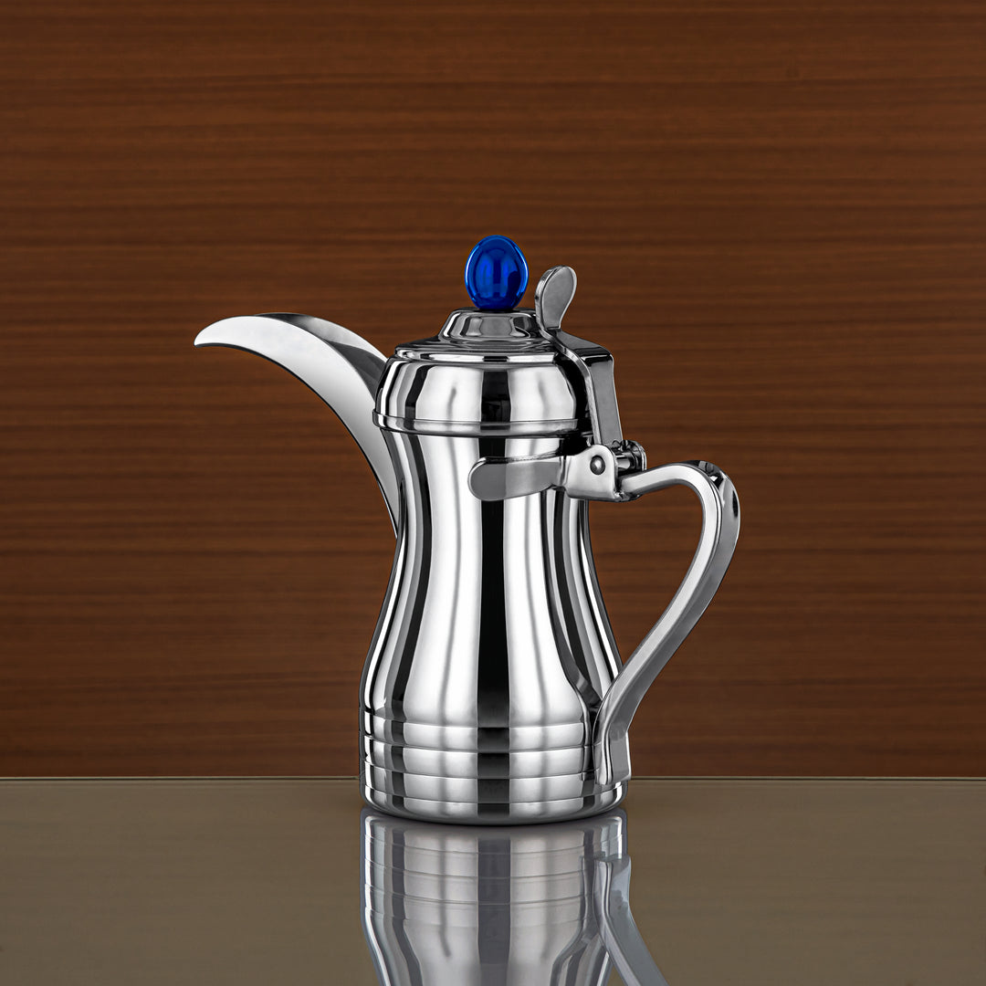 Almarjan 26 Ounce Elegance Collection Stainless Steel Coffee Pot Silver & Blue - STS0013144