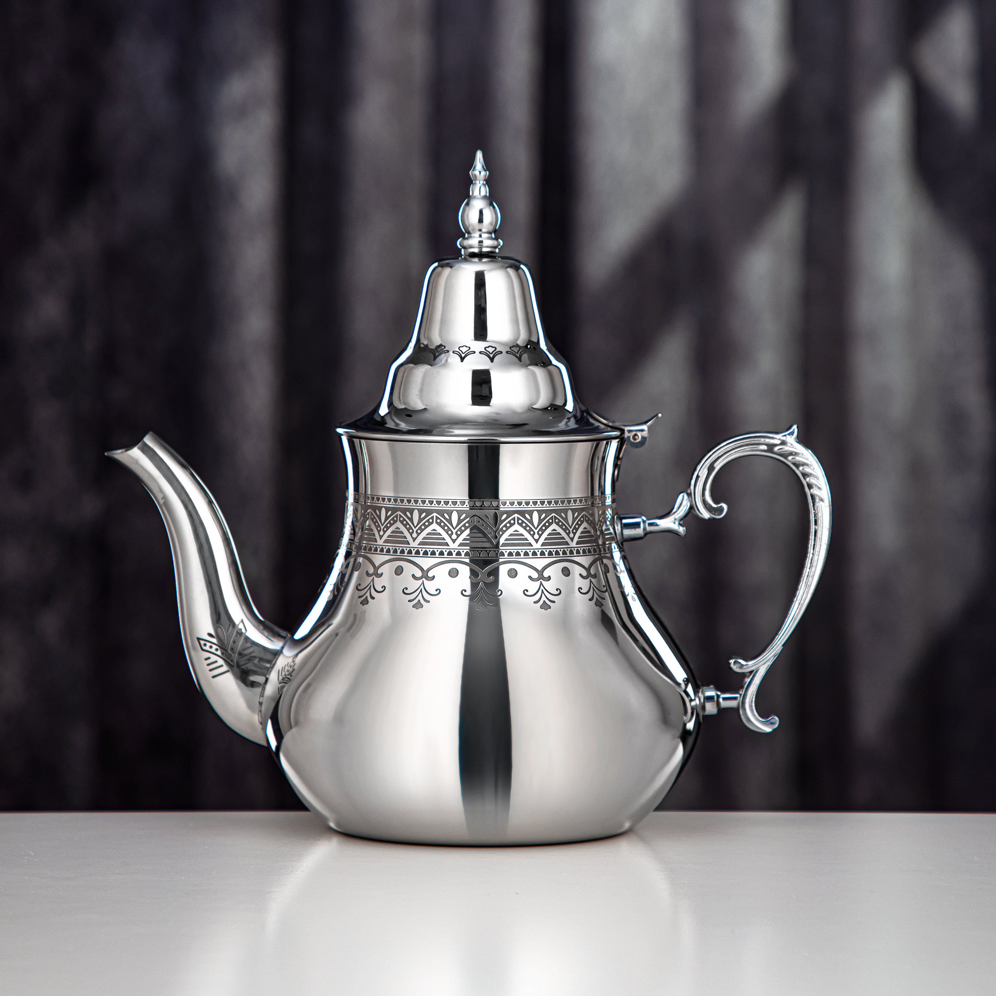 Almarjan Teapot Stainless Steel, Silver, 2L (STS0013165) Sahara Collection