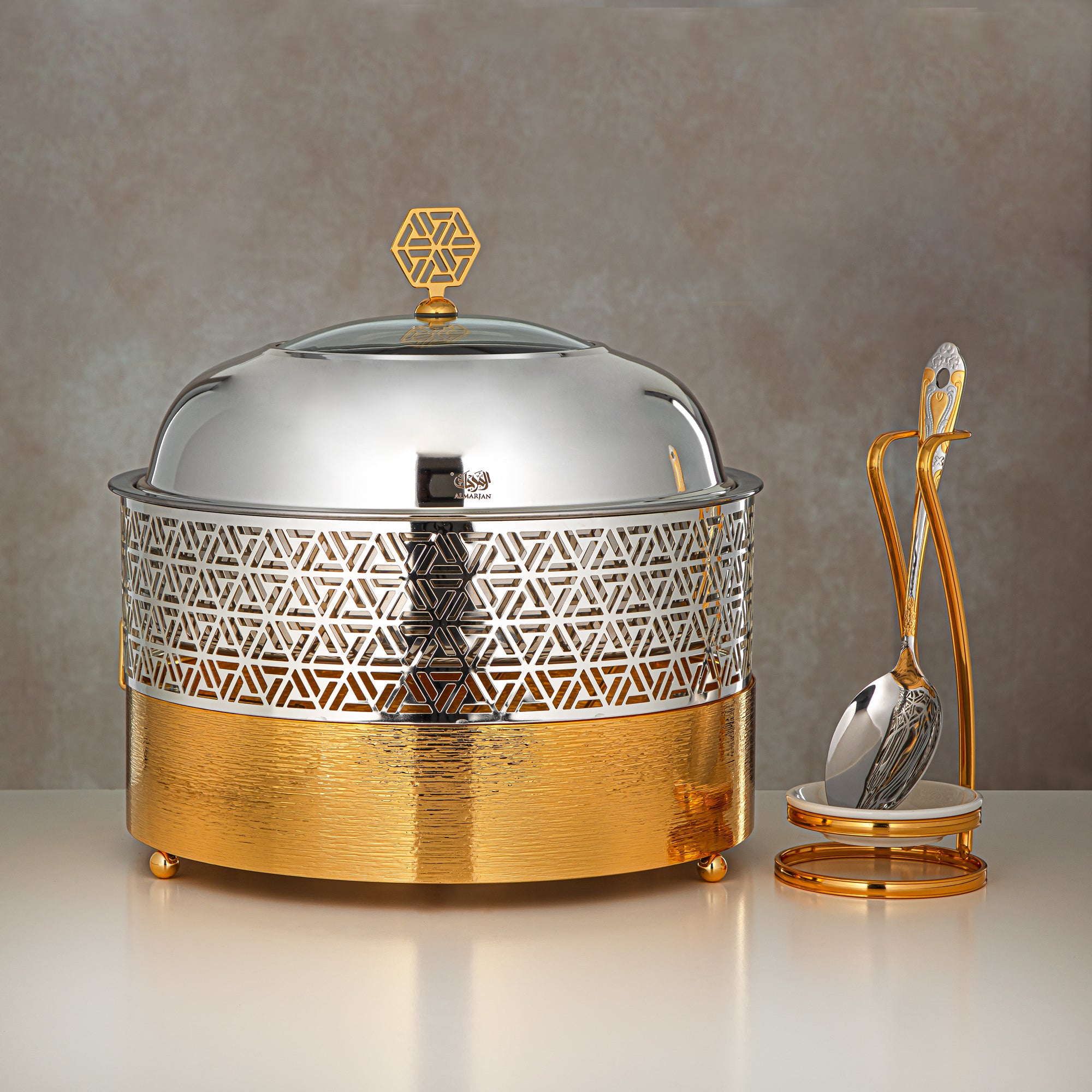 Almarjan 4000 ML Chafing Dish Silver & Gold - STS0013224