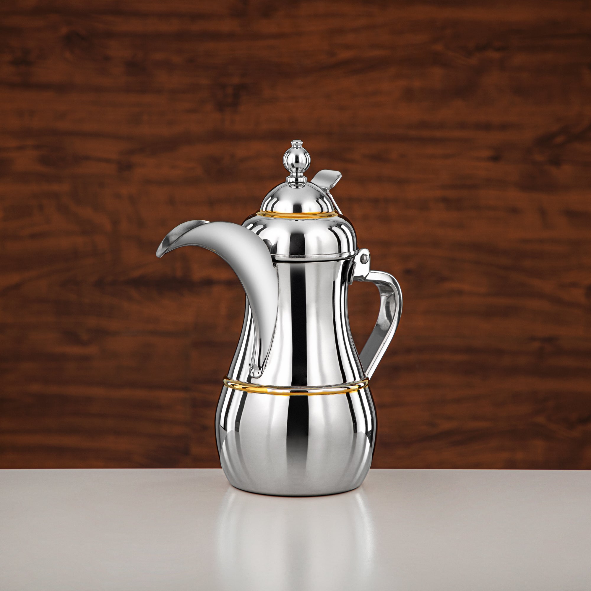 Almarjan Dallah 26oz Silver Gold – Elegance