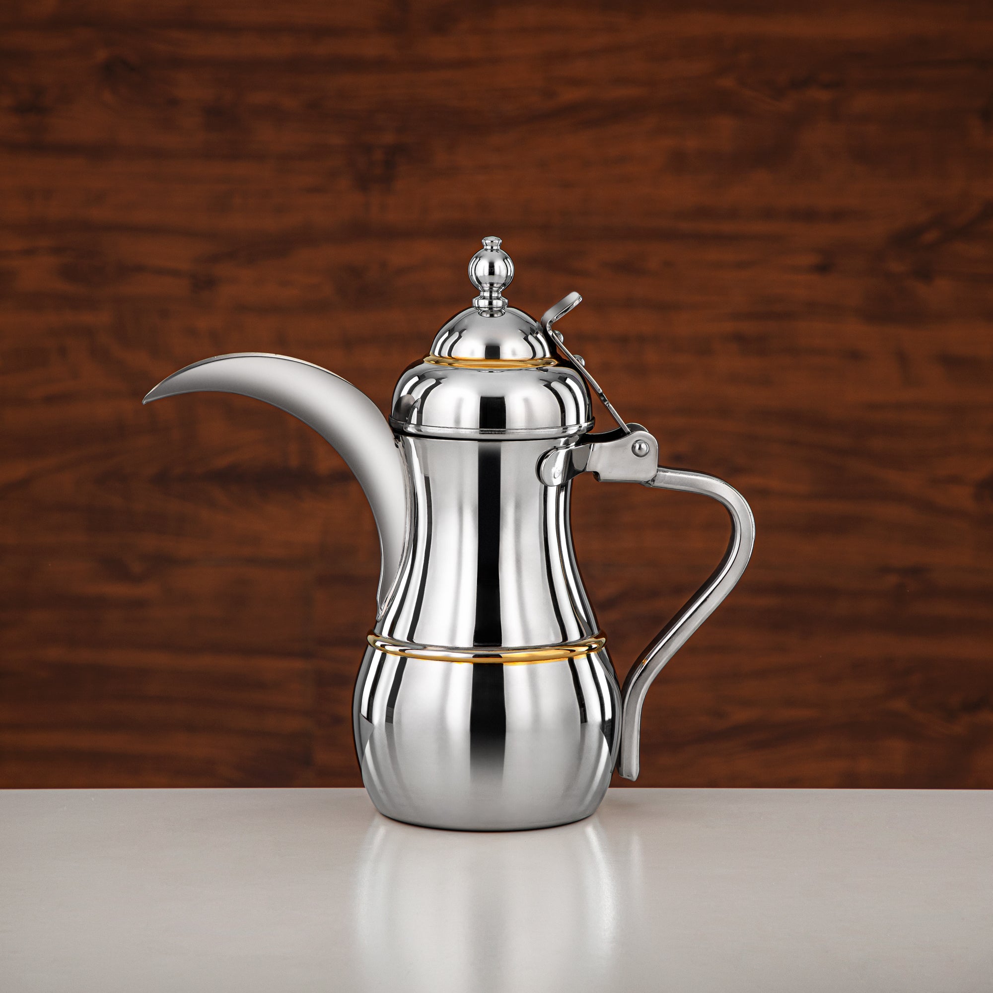 Almarjan Dallah 26oz Silver Gold – Elegance