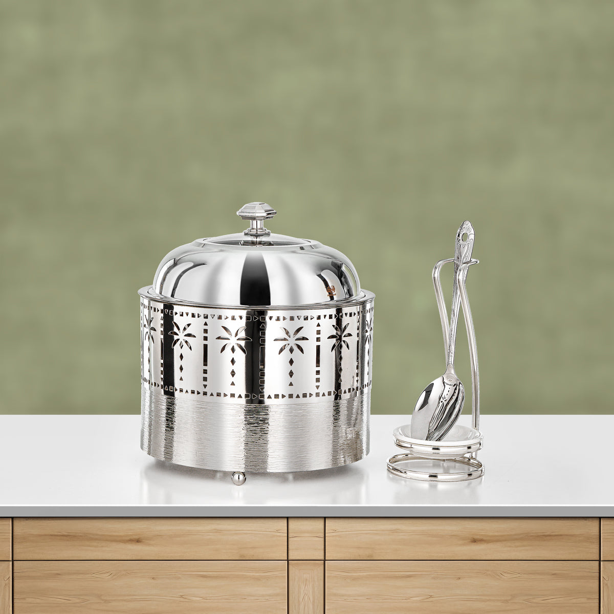 Almarjan 2L Chafing Dish, Brushed Silver