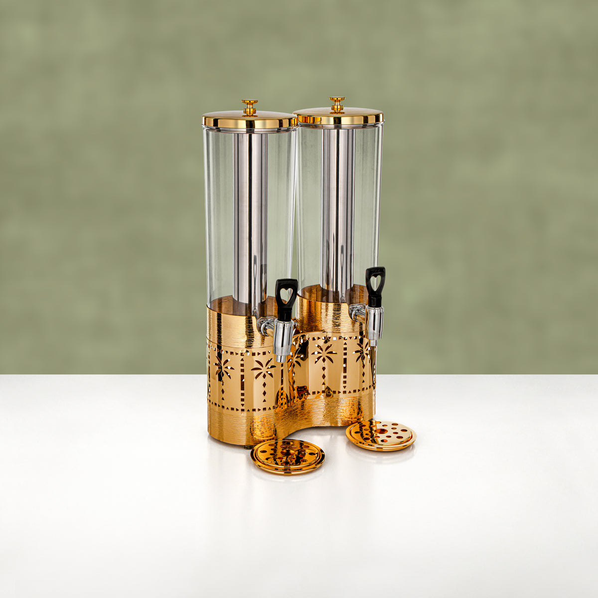 Almarjan Double Juice Dispenser 3L & 3L, Brushed Gold