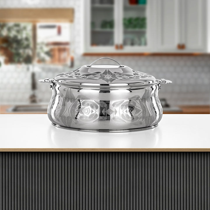 Almarjan 3-Piece Stainless Steel Hot Pot Set | Mirror Finish & Heat-Retaining | Boshra Collection | 25CM to 35CM - H24E15