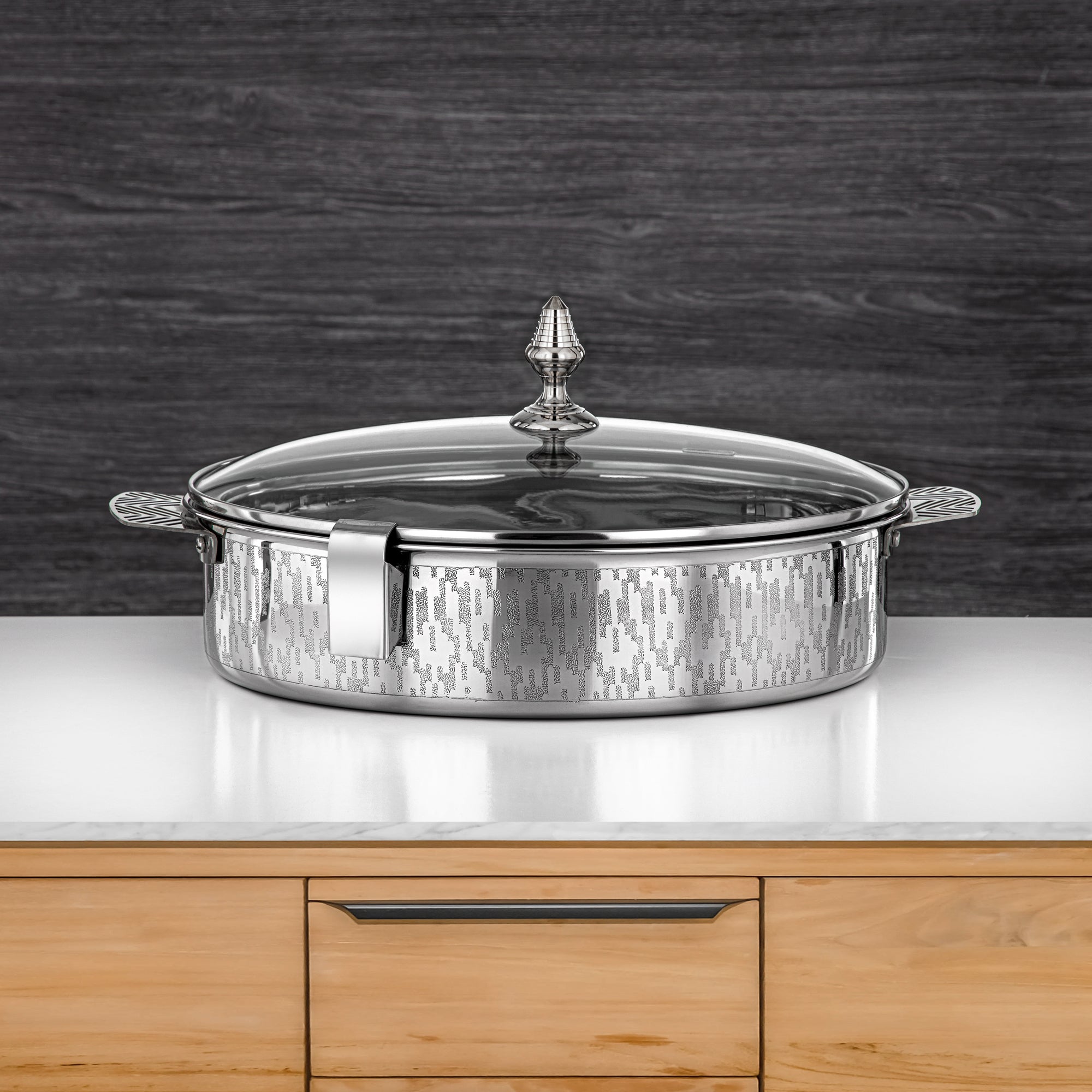 Almarjan Mandi Collection Hot Pot 35cm Silver