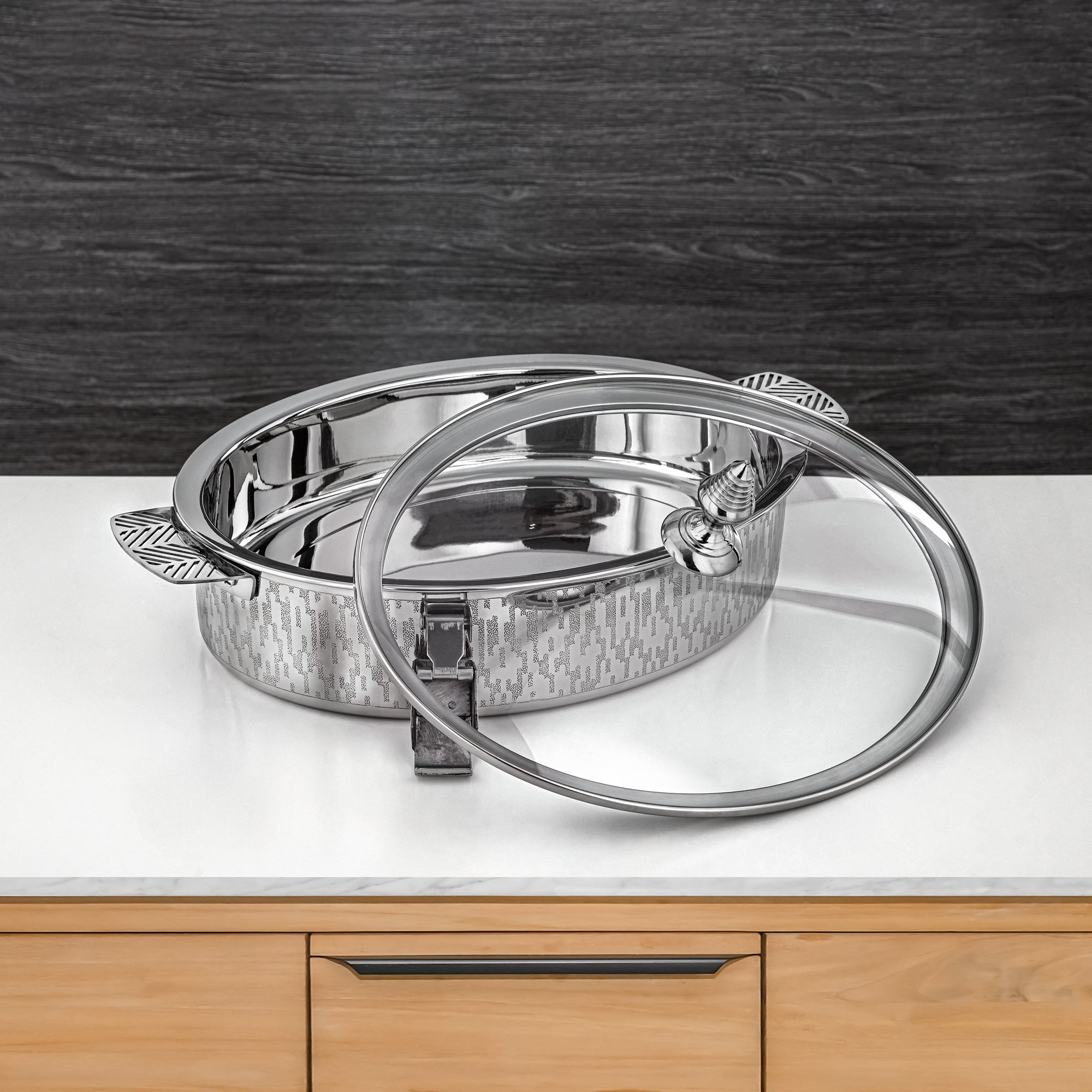 Almarjan Mandi Collection Hot Pot 35cm Silver