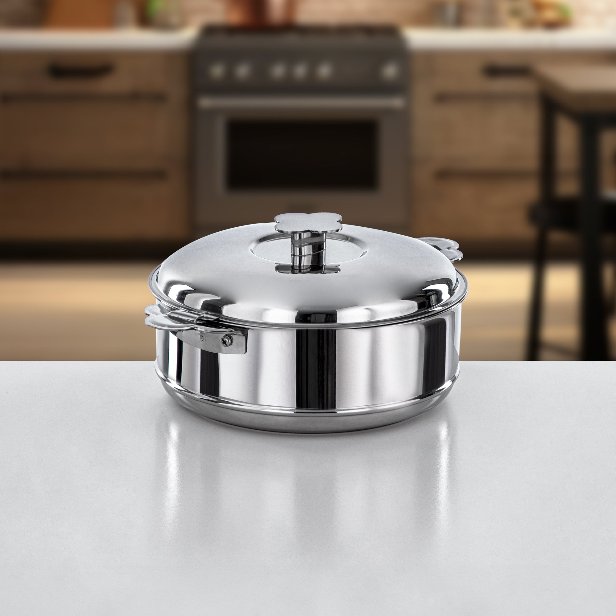 Almarjan Hot Pot Stainless Steel, Silver, 2500ML (H25P1) - Vida Collection, Ramadan Gatherings