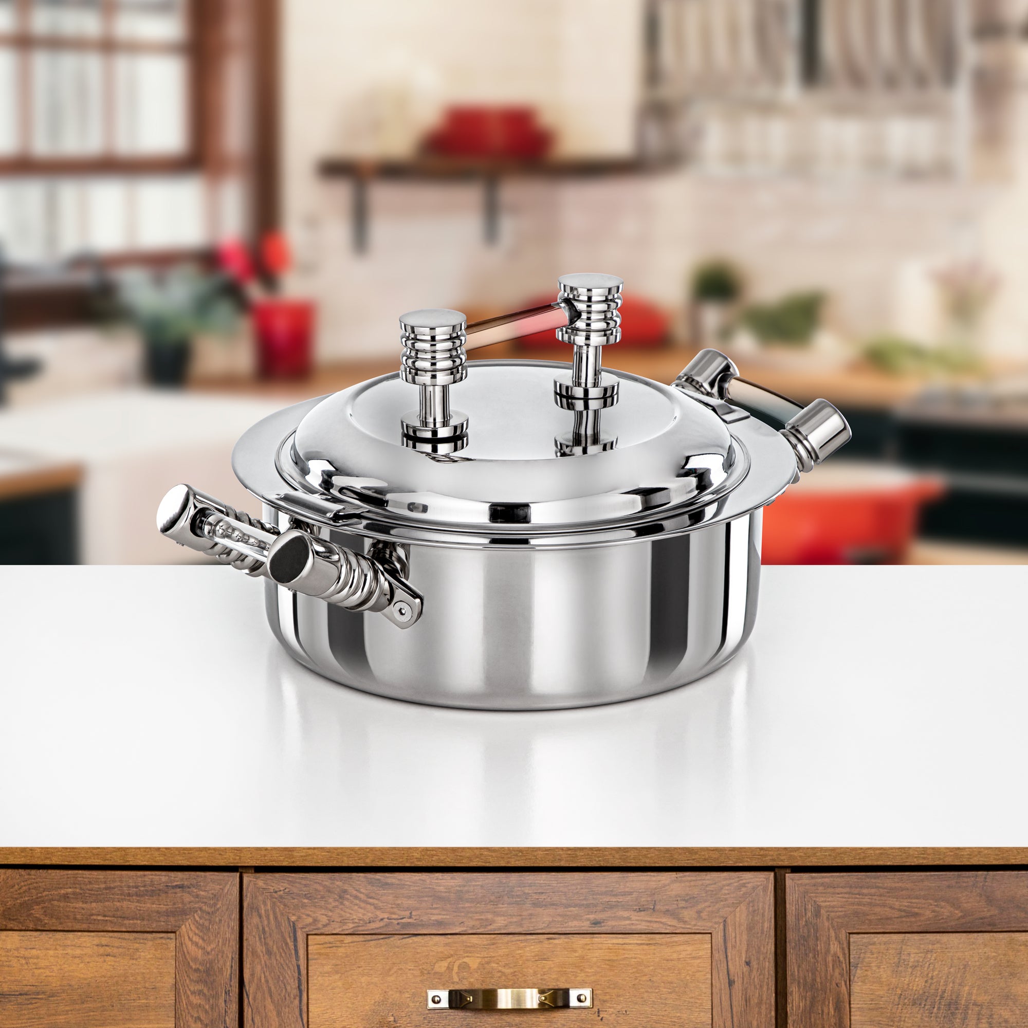 Almarjan Hot Pot Stainless Steel, Silver, Acrylic Handle 25CM (H25P12) - Areej Collection, Ramadan & Eid