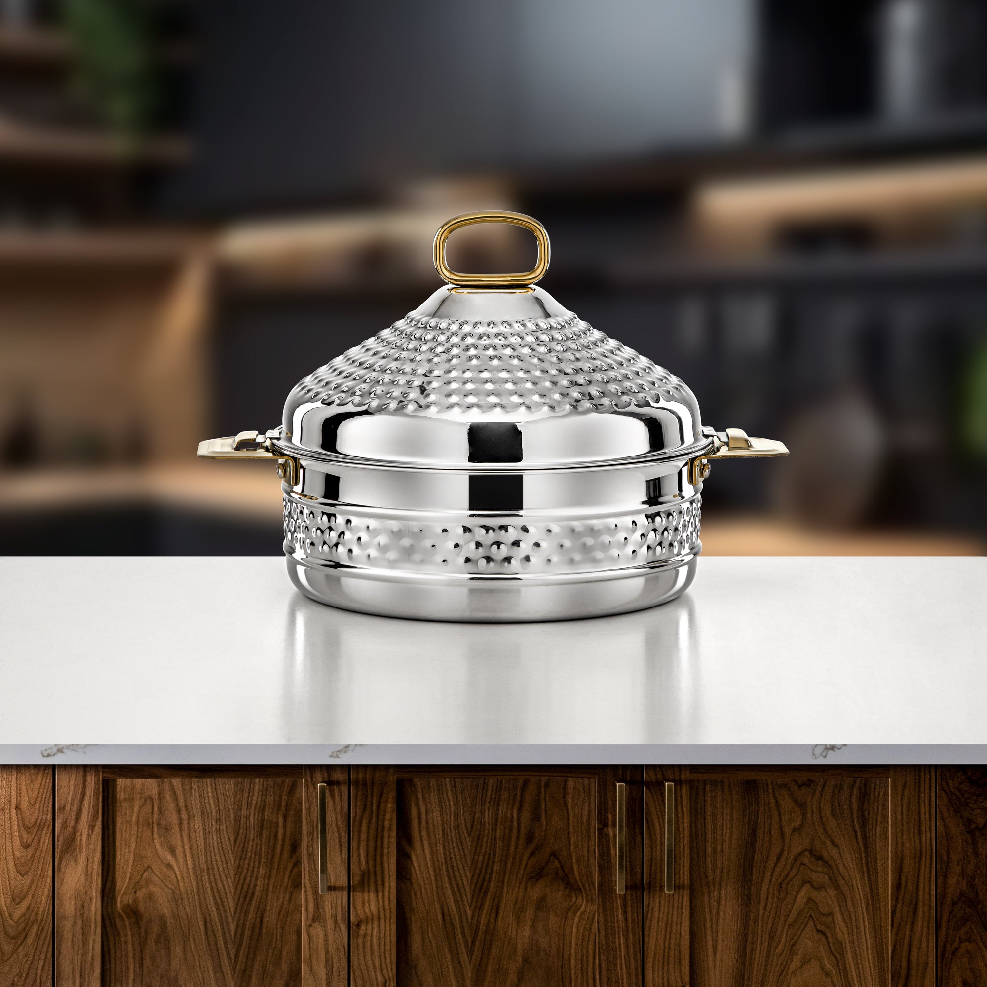 Almarjan Hot Pot Stainless Steel 25cm Silver Gold – Abeer
