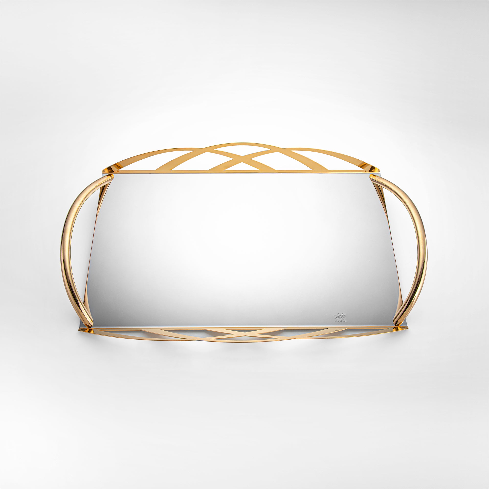 Almarjan Gold-Plated Rectangle Serving Tray - 50CM, Made in Italy