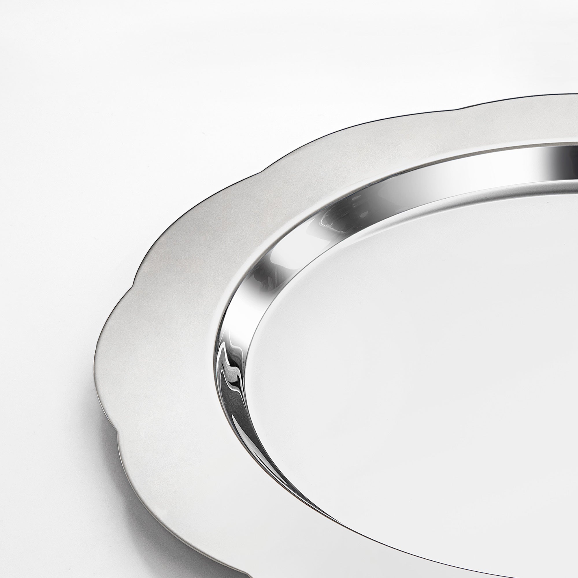 Almarjan Joni Round Serving Tray 43cm Silver