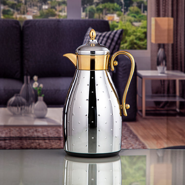 Almarjan 2 Pieces Vacuum Flask Set Silver & Gold - VAF0010345