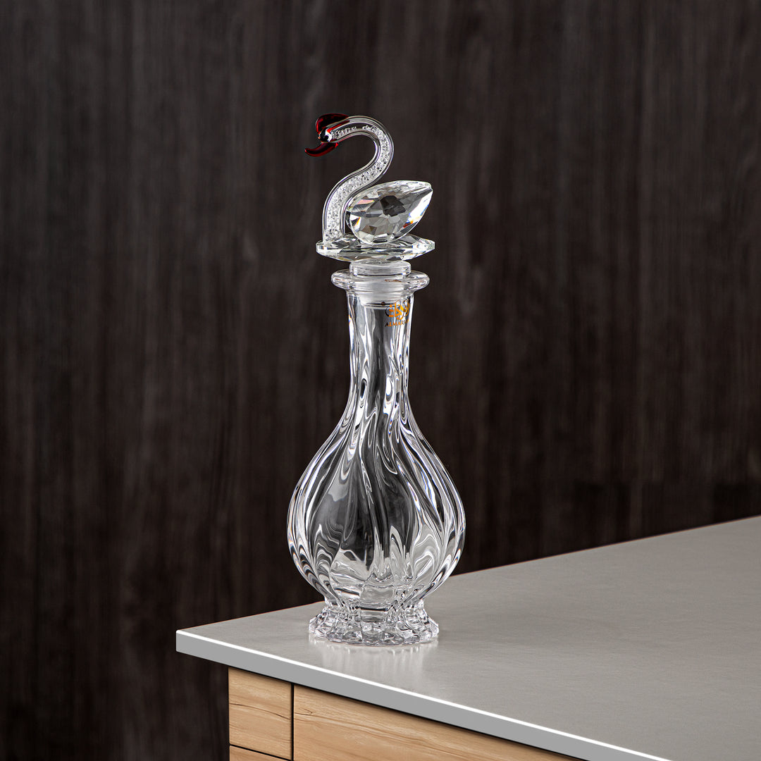 Almarjan Perfume Bottle 200ML (VR-D23-5-Clear) - Glass with Swan Knob | Swan Collection