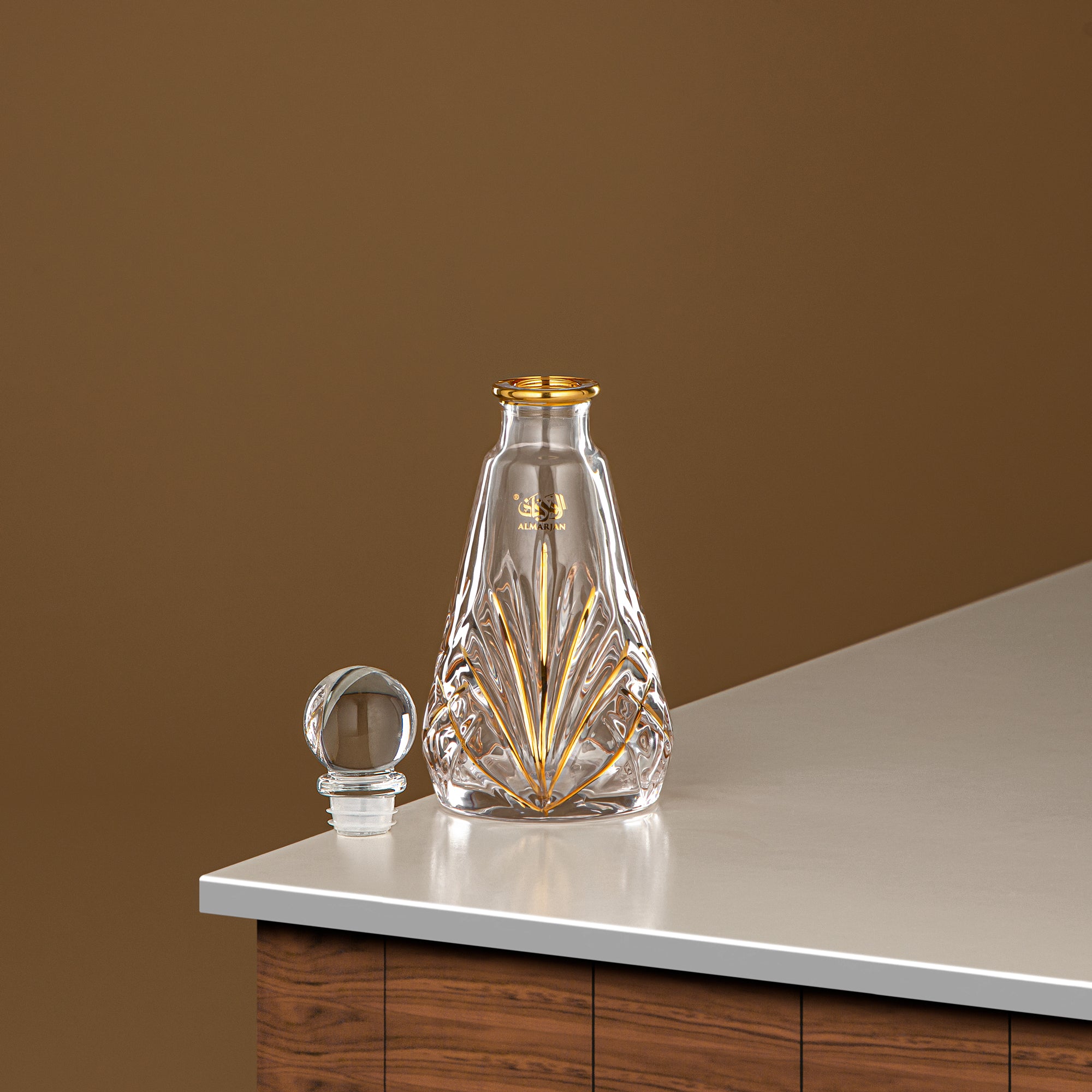 زجاجة عطر المرجان 200 مل (VR-D30-4-Golden) - زجاج بمقبض بجعة | مجموعة البجعة