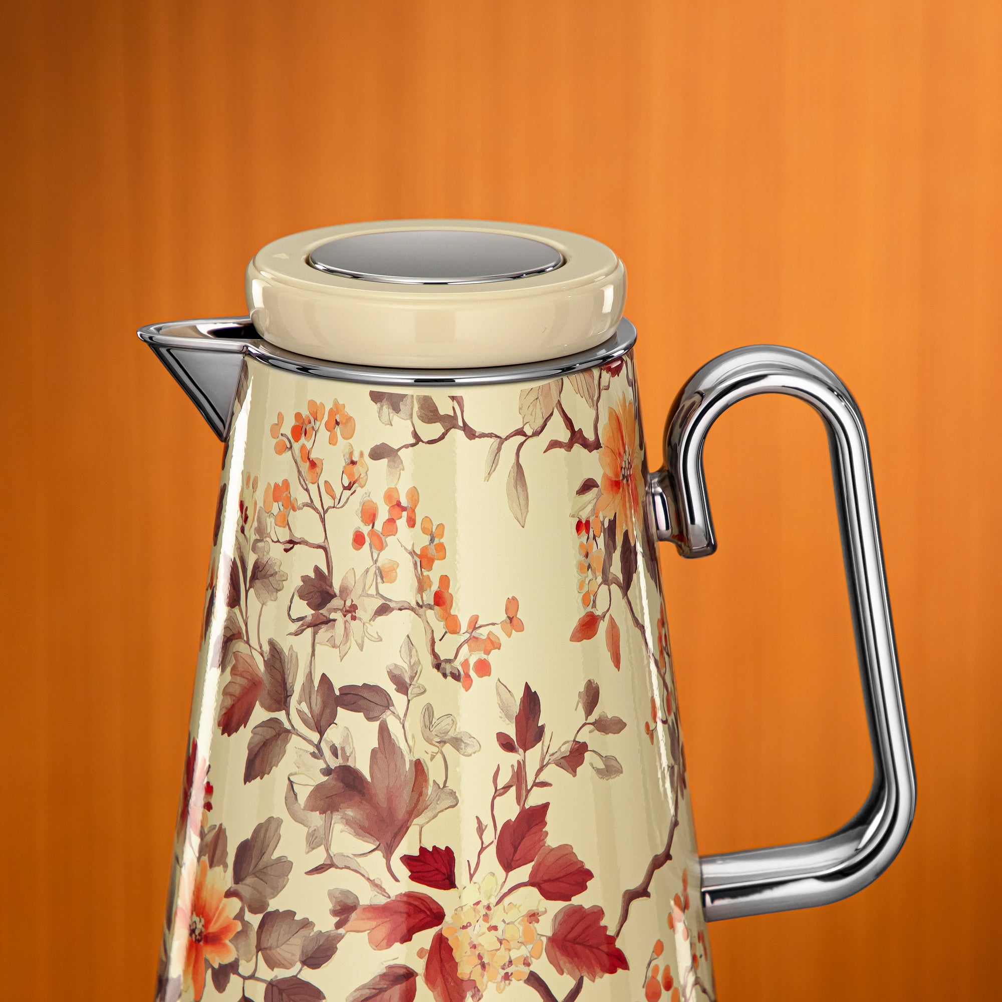 Almarjan Vacuum Flask 0.7L Floral & Silver