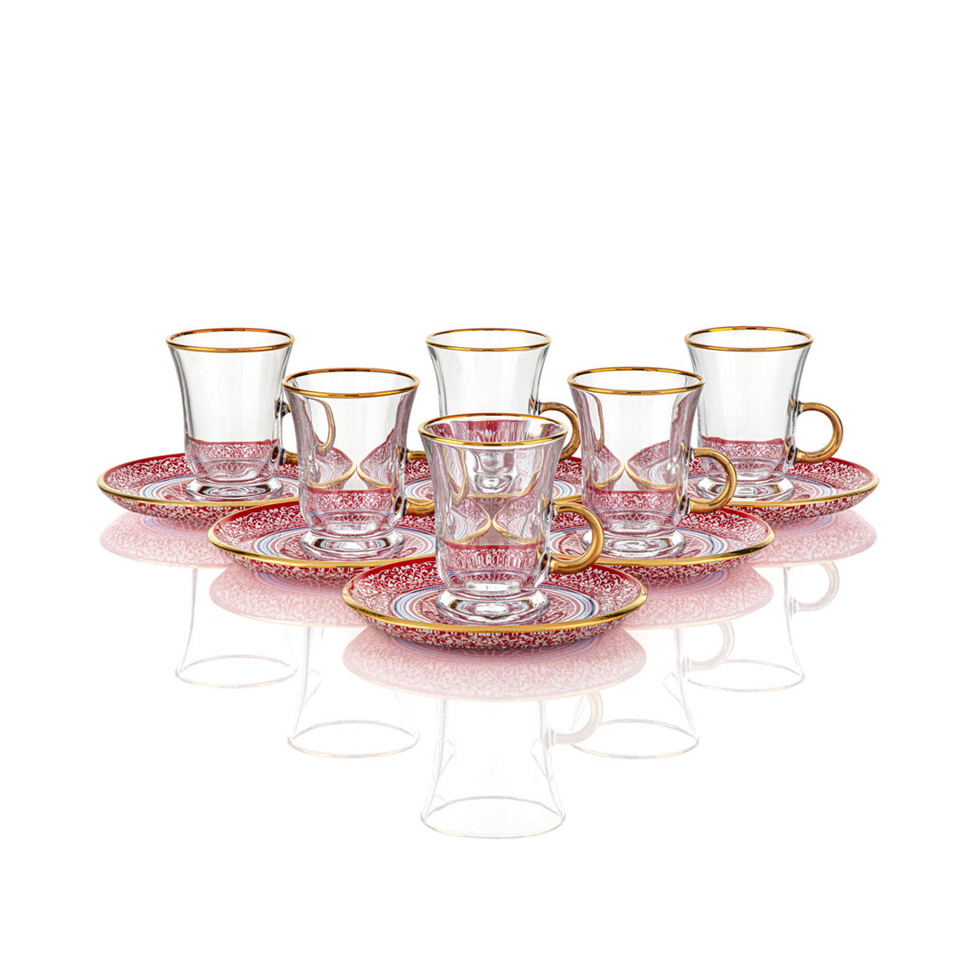 Almarjan 6 Pièces Baran Collection Tasses à Thé en Verre - 87112