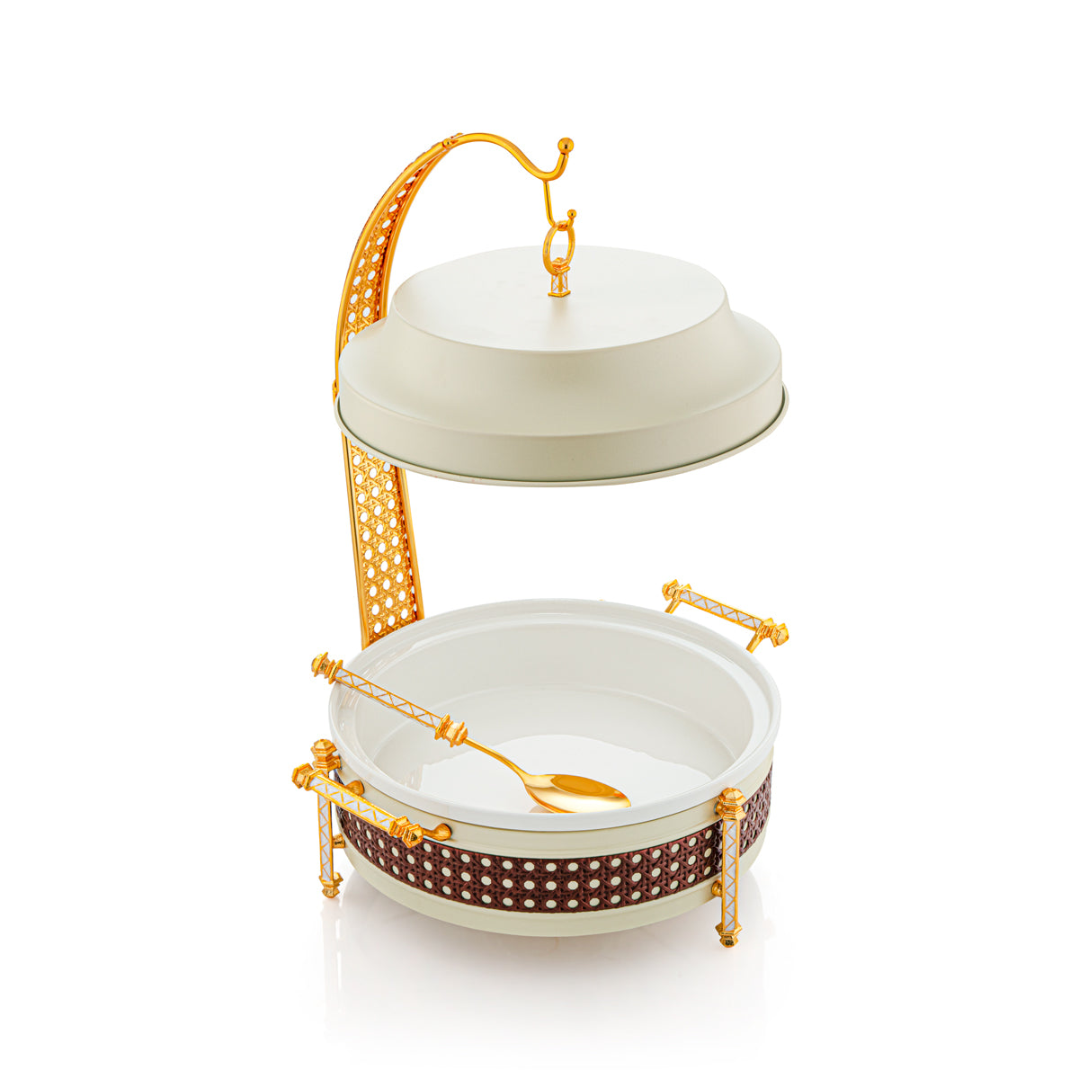 Almarjan 3000 ML Collection Al Waha Chauffe-Plats Beige Mat &amp; Or - FW01-MBB-M