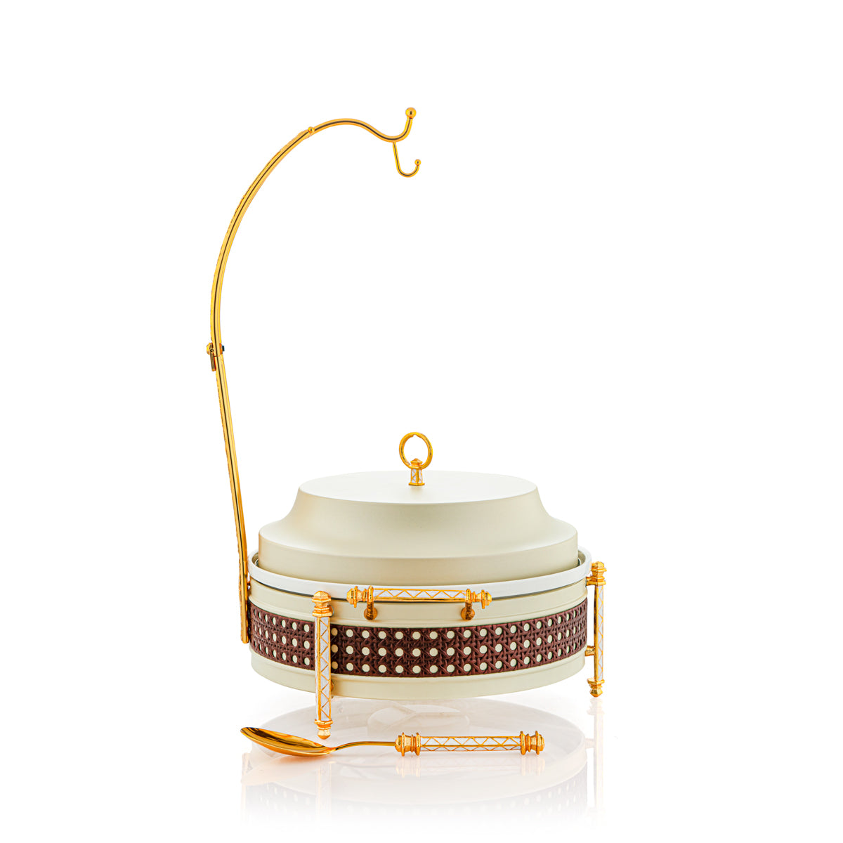 Almarjan 3000 ML Collection Al Waha Chauffe-Plats Beige Mat &amp; Or - FW01-MBB-M