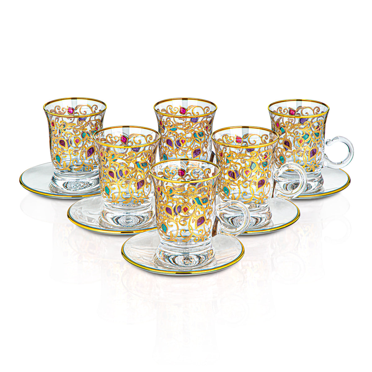 Combi 6 Pieces Glass Tea Cup Set - G977Z-35/11