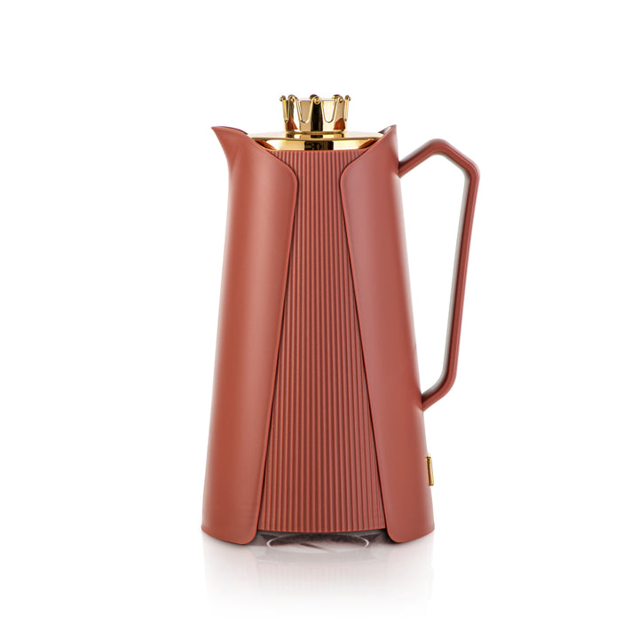 Almarjan 2 Pieces Vacuum Flask Set Brick Red & Gold - JT21AB-100 BKR/G