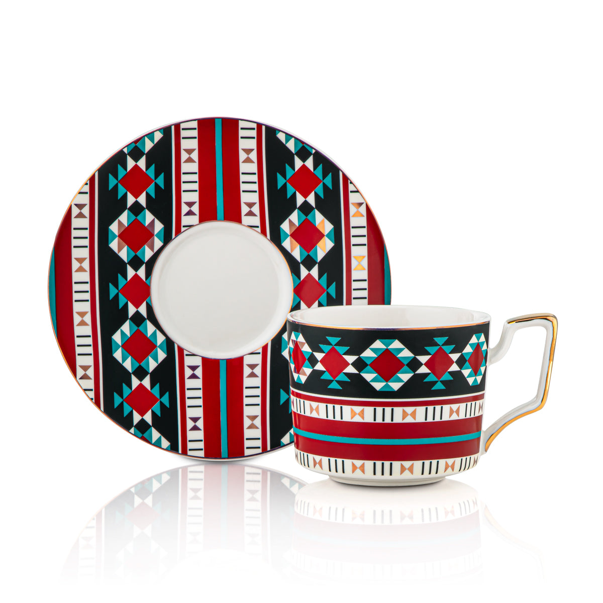 Almarjan 6 Pieces Fonon Collection Cup & Saucer - 7645