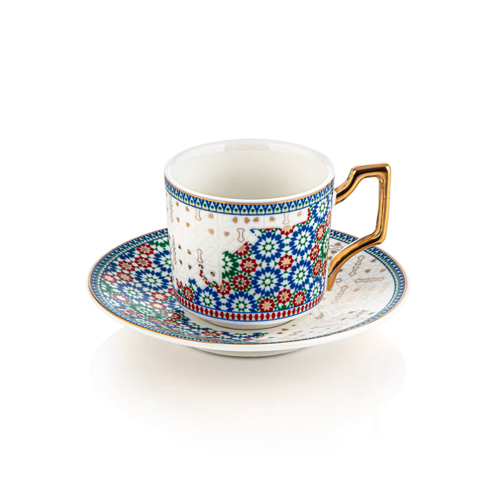 Almarjan 6 pièces Collection Fonon Tasse à café turque et soucoupe - 4955